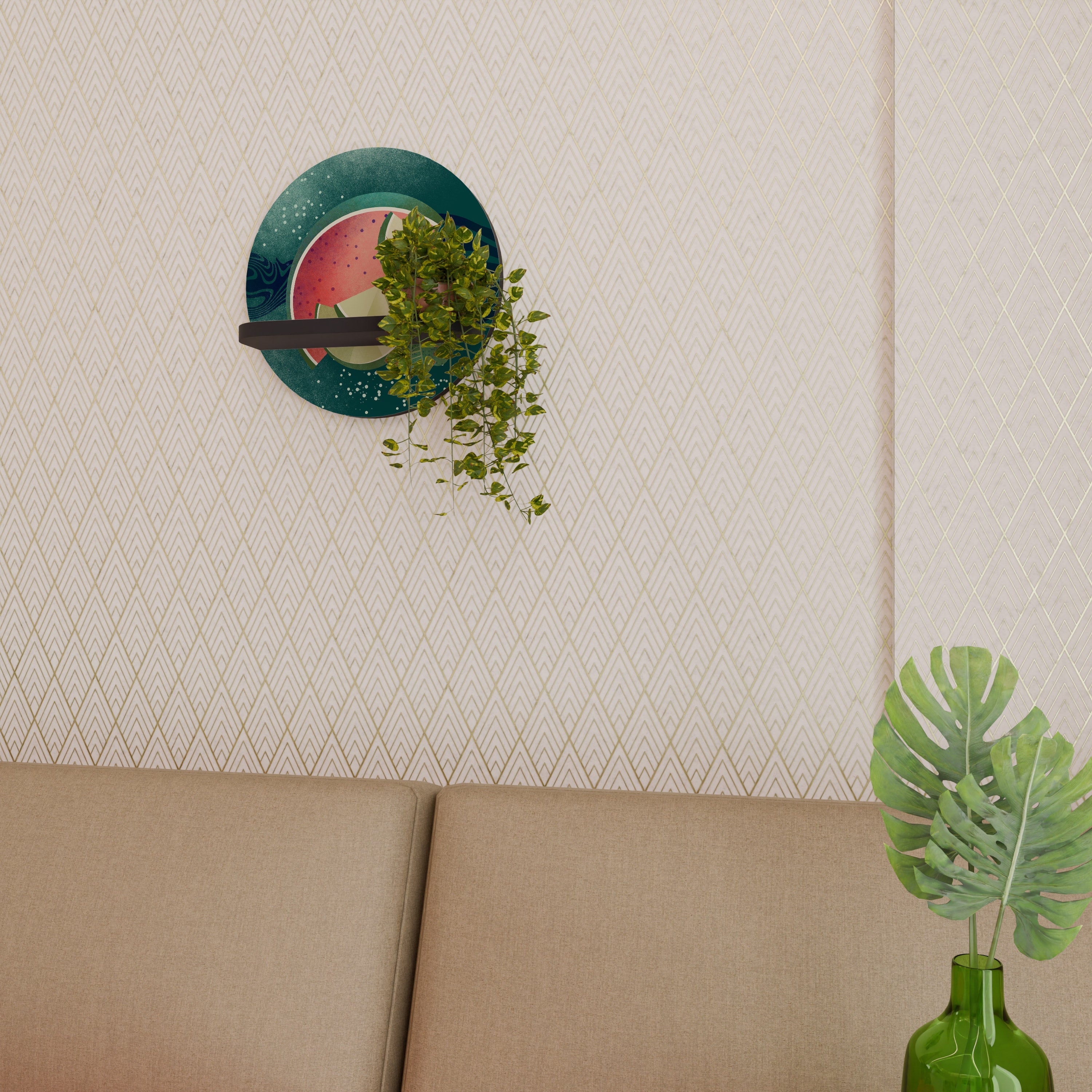 Étagère ronde FRUIT POWER en finition noire