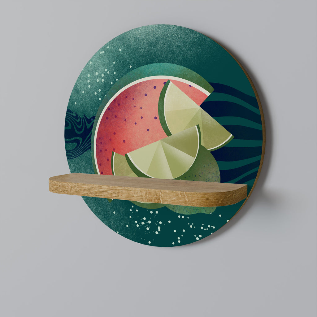 Étagère ronde effet chêne FRUIT POWER