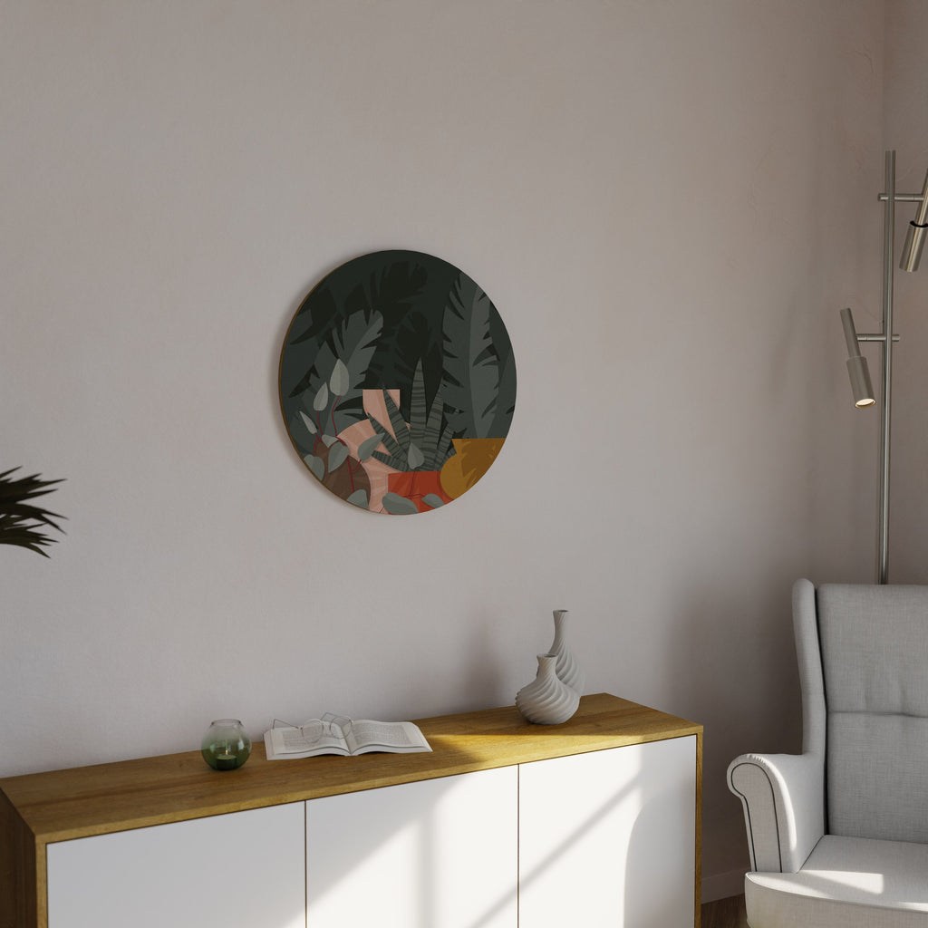 COMPOSITION TROPICALE Art mural rond