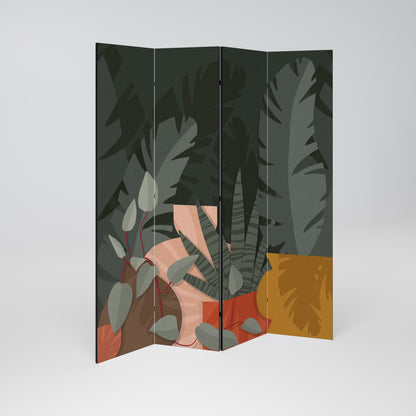 TROPICAL COMPOSITION 4-Panel Room Divider