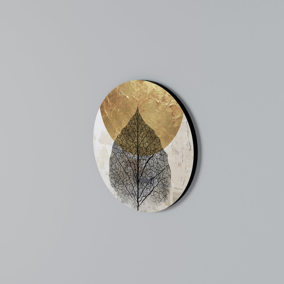 GOLD NERVATIO Round Wall Art