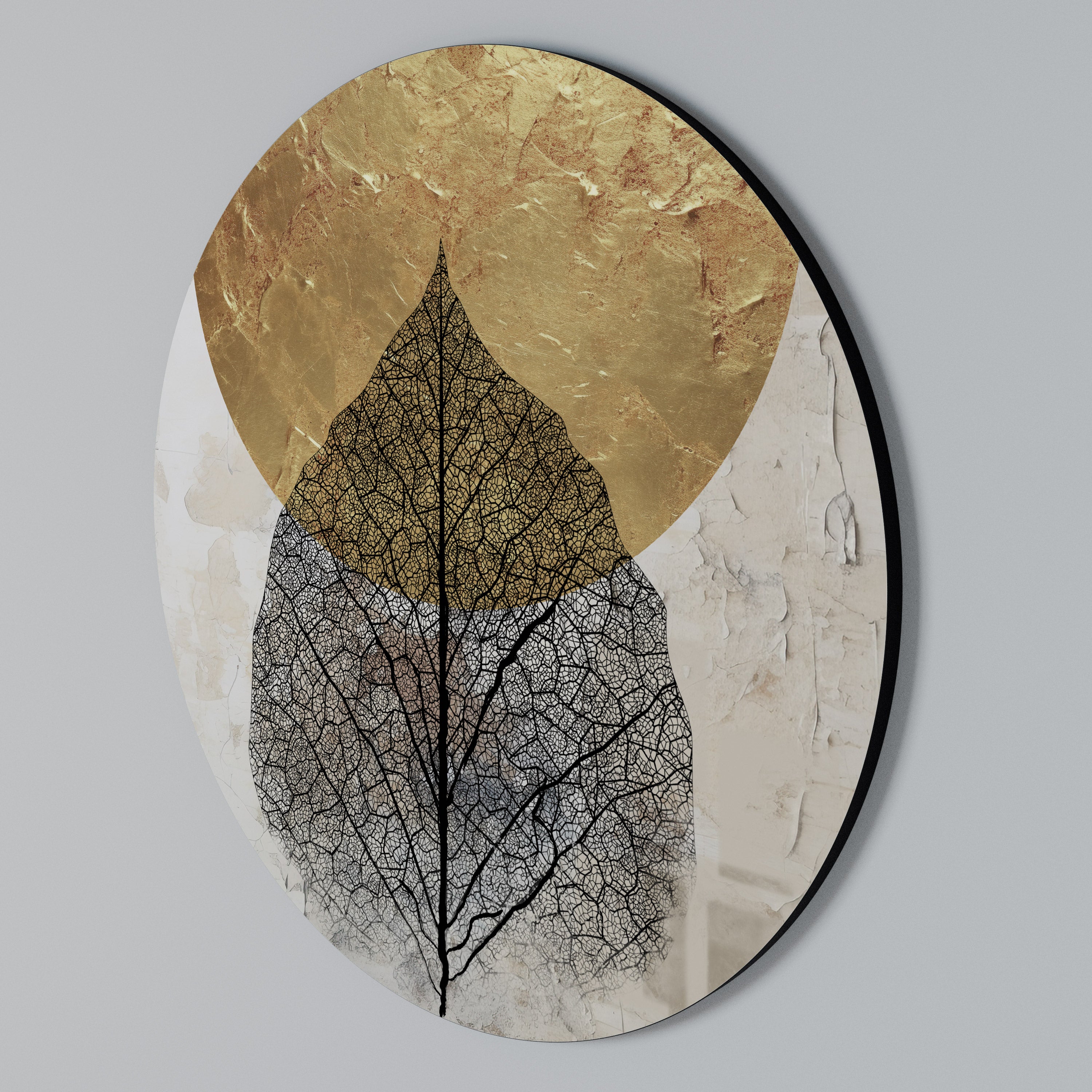 GOLD NERVATIO Round Wall Art