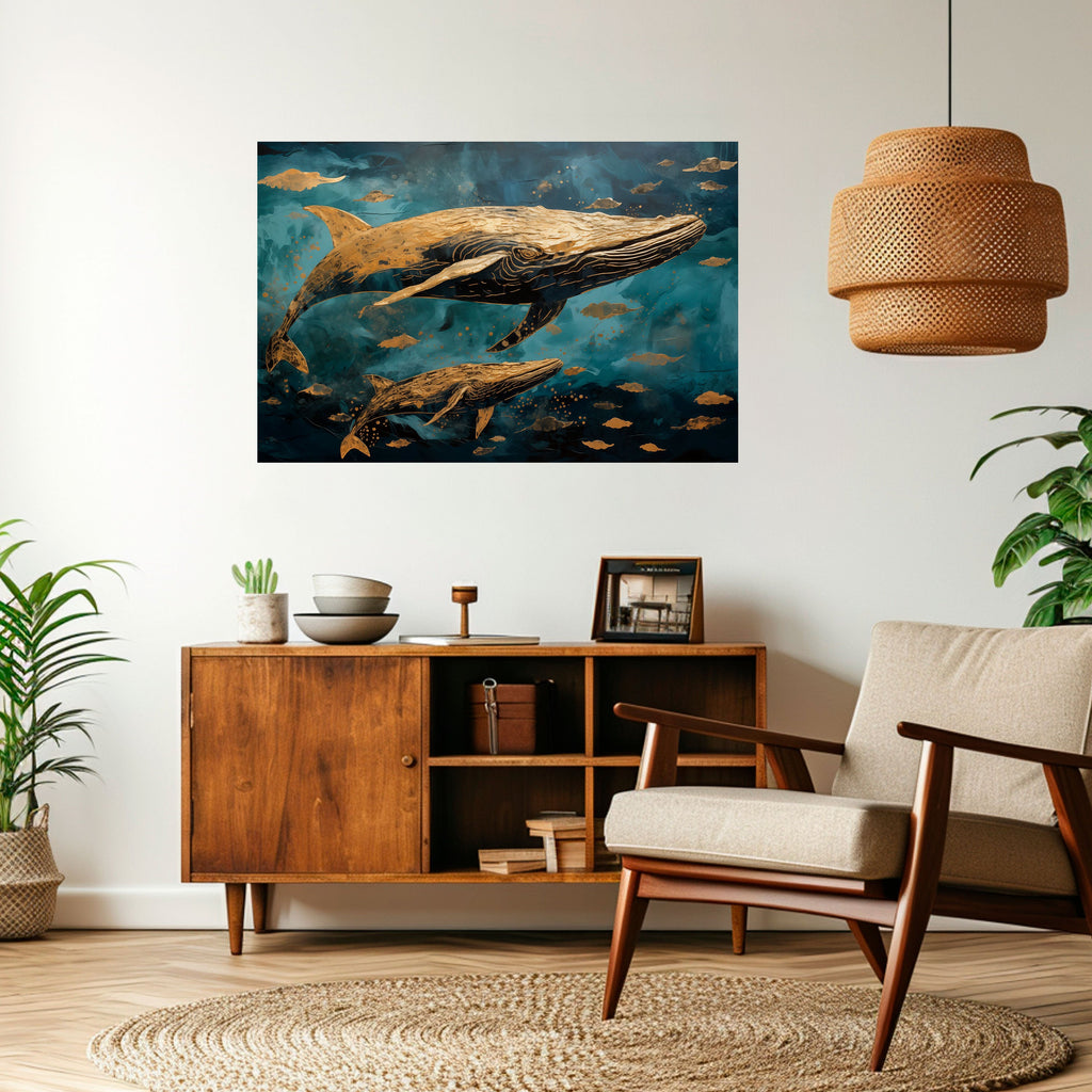 WHALE SONG SYMPHONY Peel and Stick Horizontal Poster