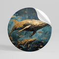 WHALE SONG SYMPHONY Peel and Stick Round Sticker