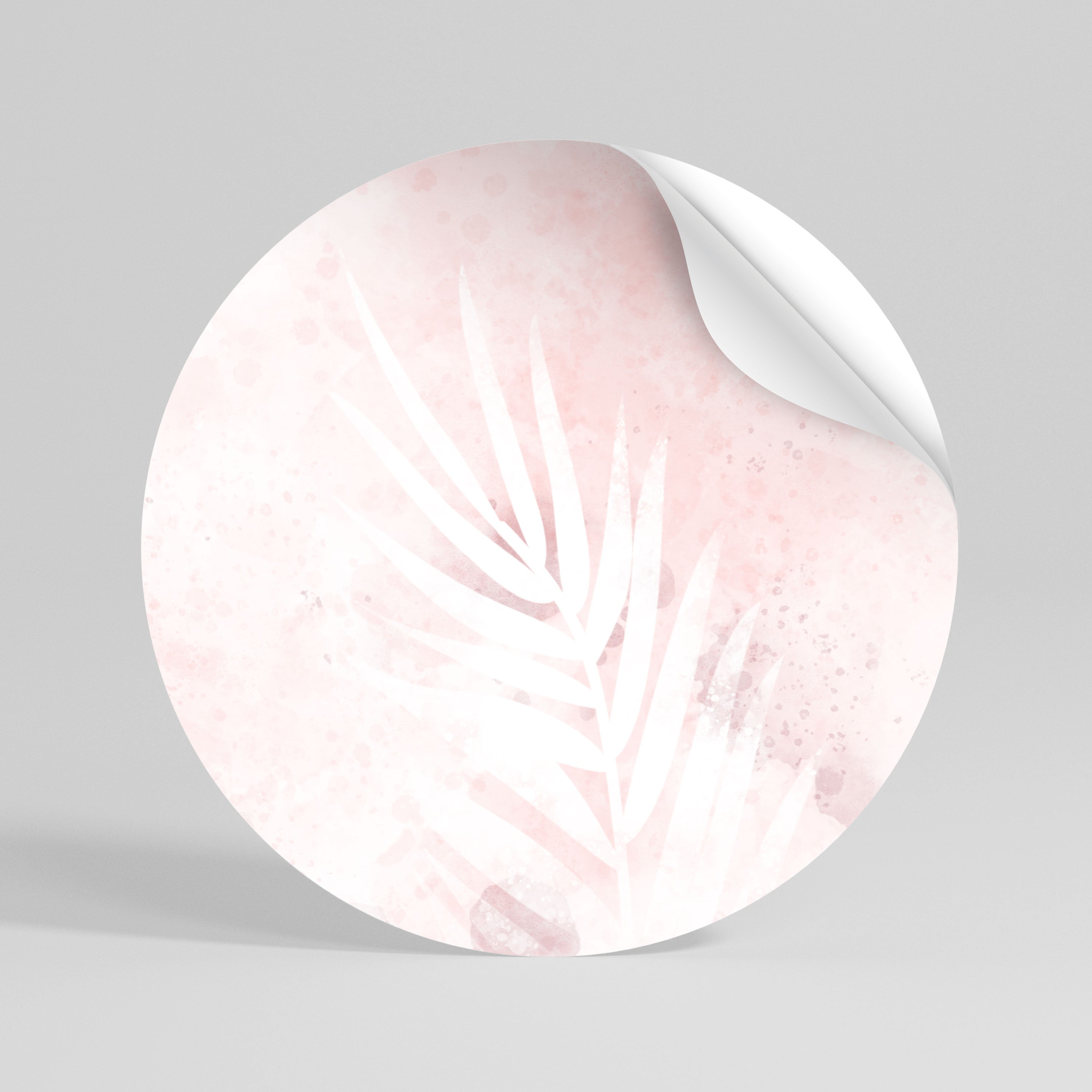 FLORA IN BLUSH Peel and Stick Round Sticker