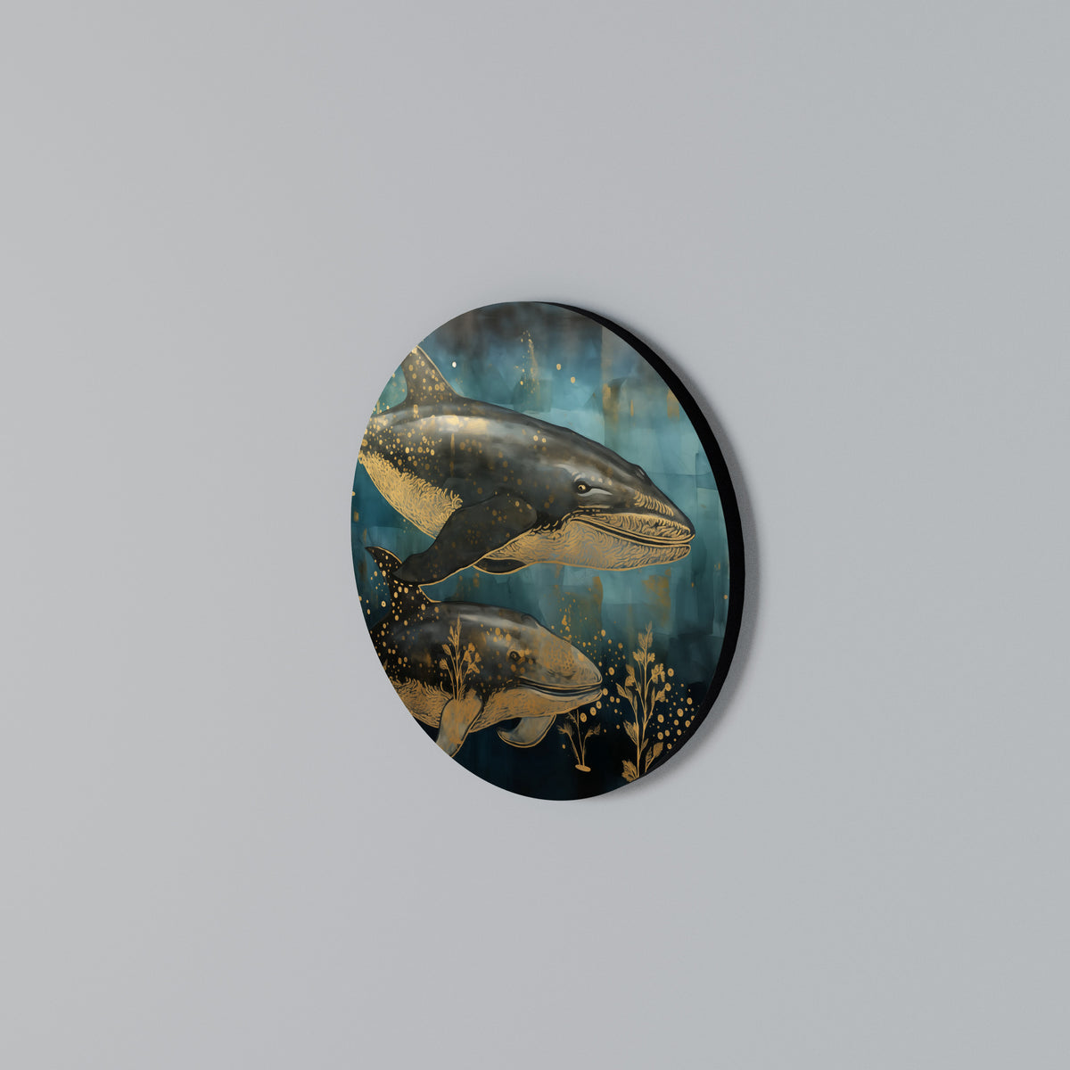 AQUATIC ELEGANCE Round Wall Art