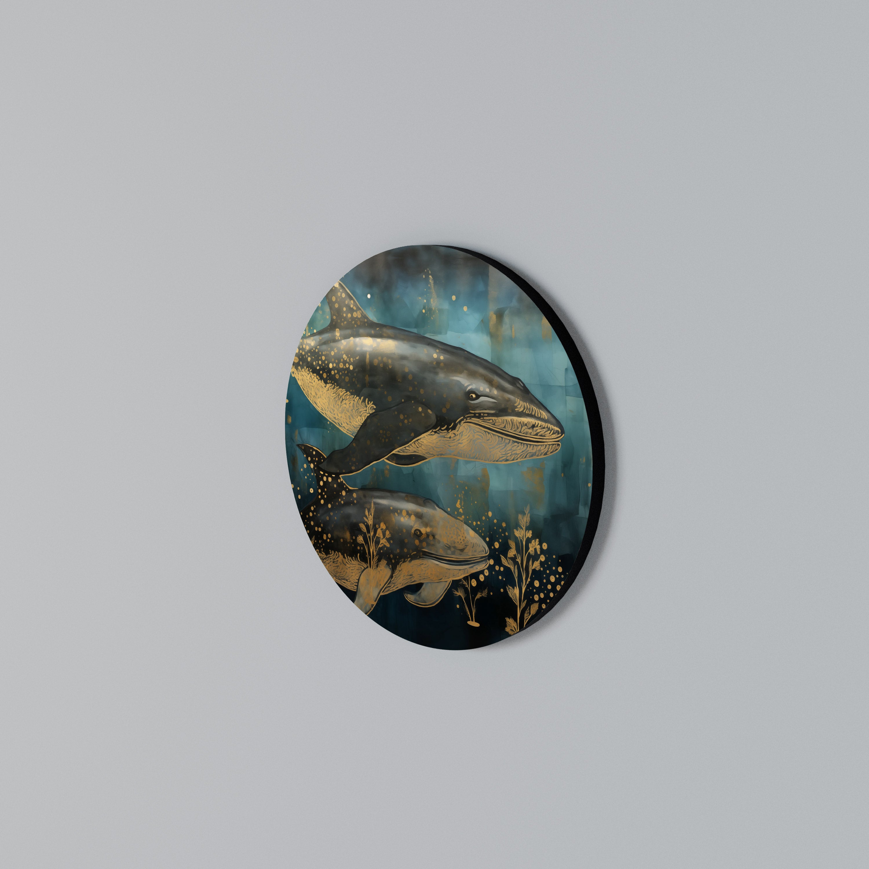 AQUATIC ELEGANCE Round Wall Art