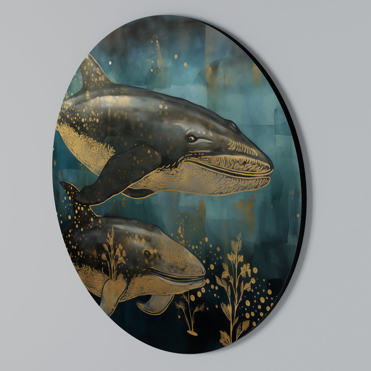 AQUATIC ELEGANCE Round Wall Art