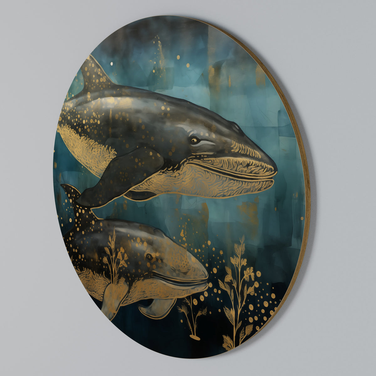 AQUATIC ELEGANCE Round Wall Art