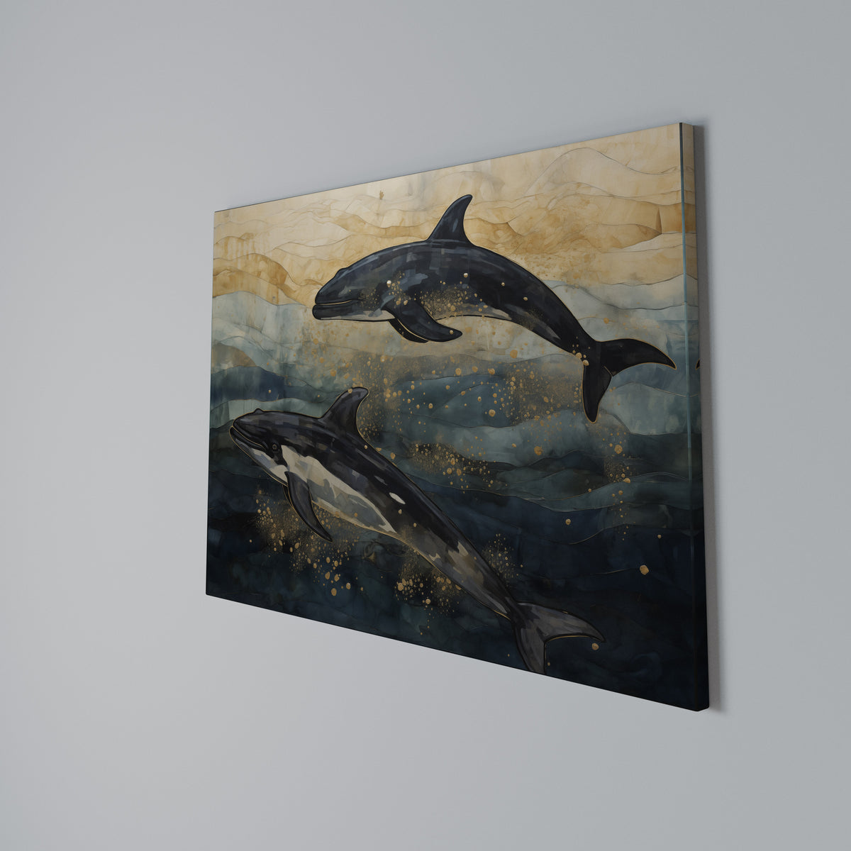 GOLDEN WAVES Horizontal Canvas Print