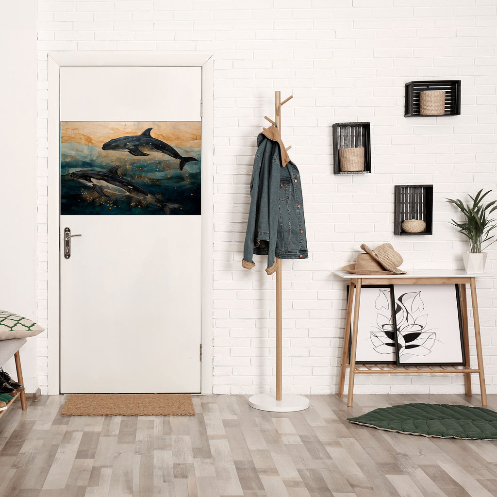 Affiche horizontale autocollante « VAGUES DORÉES »