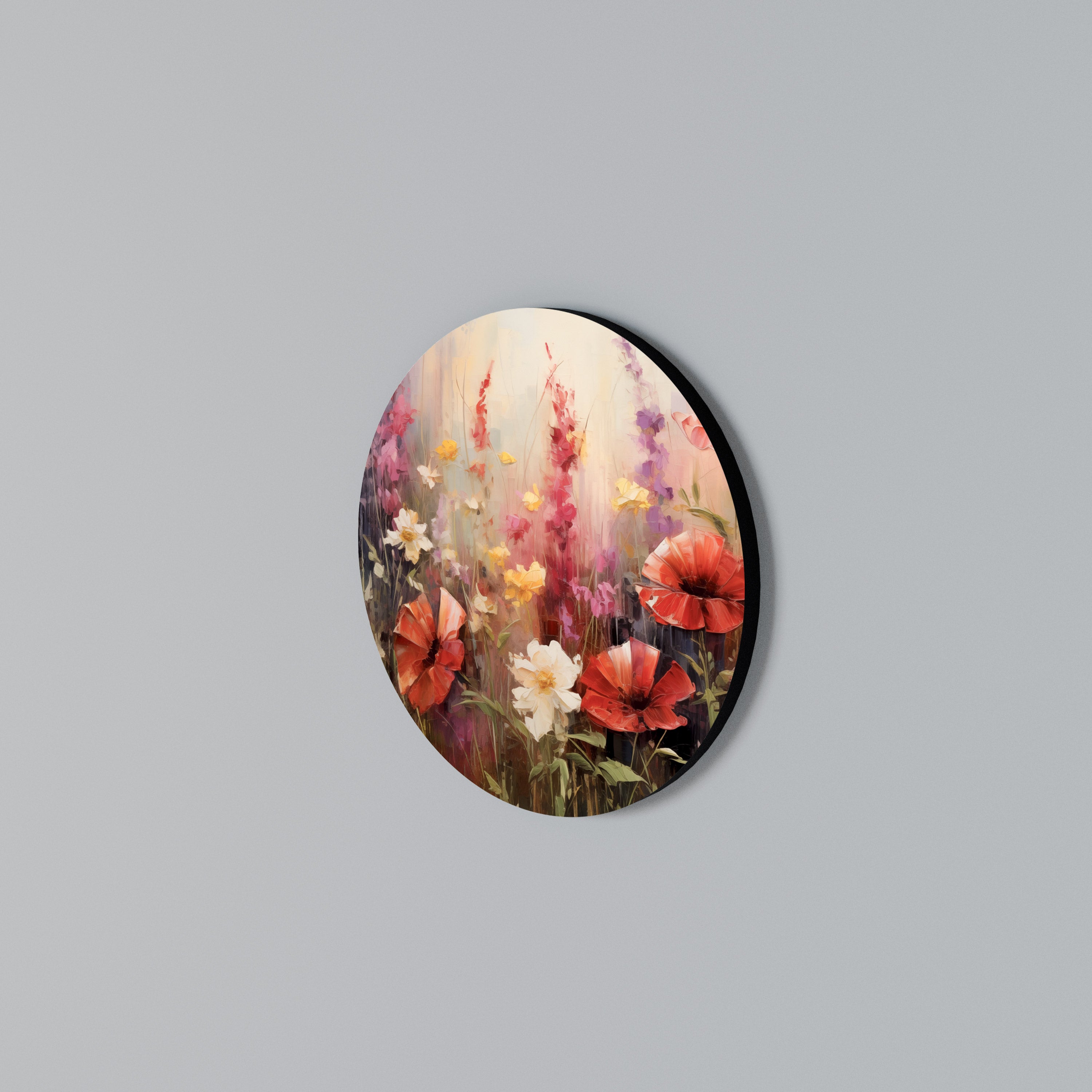 VIBRANT BLOOM SYMPHONY Round Wall Art