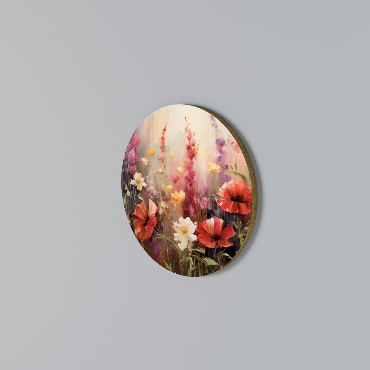 VIBRANT BLOOM SYMPHONY Round Wall Art