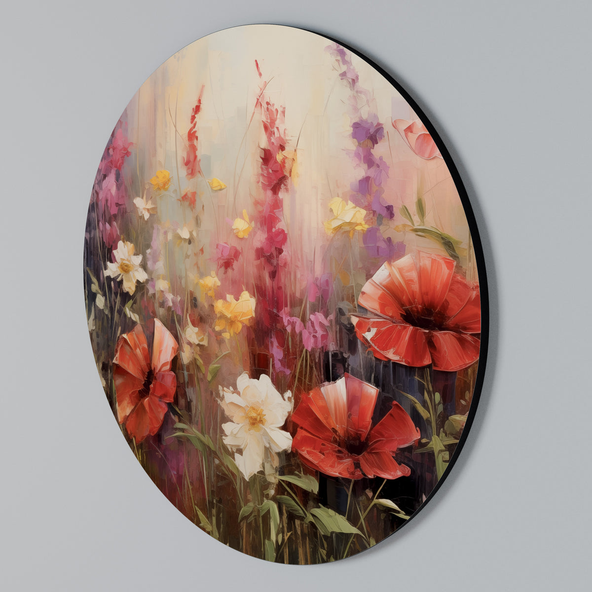 VIBRANT BLOOM SYMPHONY Round Wall Art
