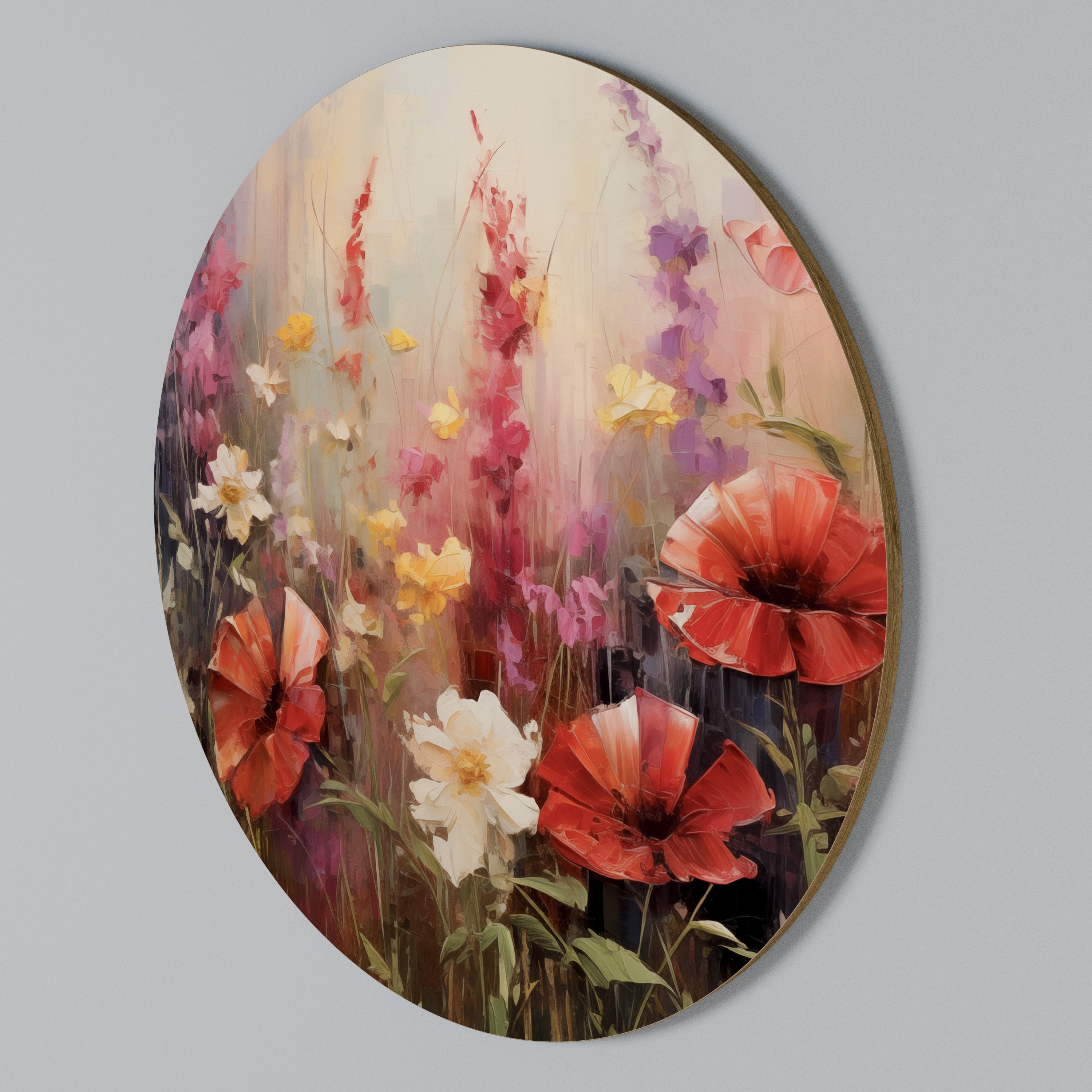 VIBRANT BLOOM SYMPHONY Round Wall Art
