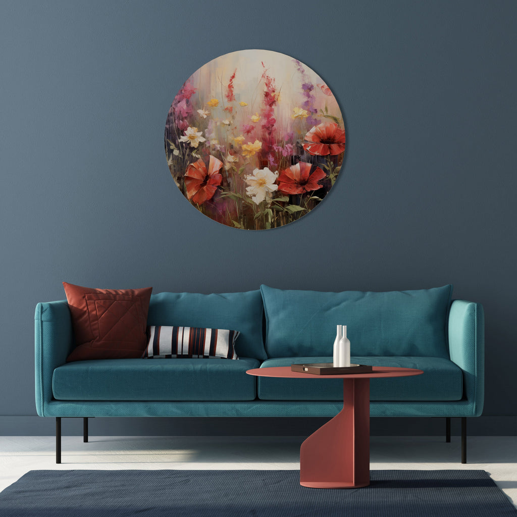 SYMPHONIE DE FLEURS VIBRANTES Décoration murale ronde