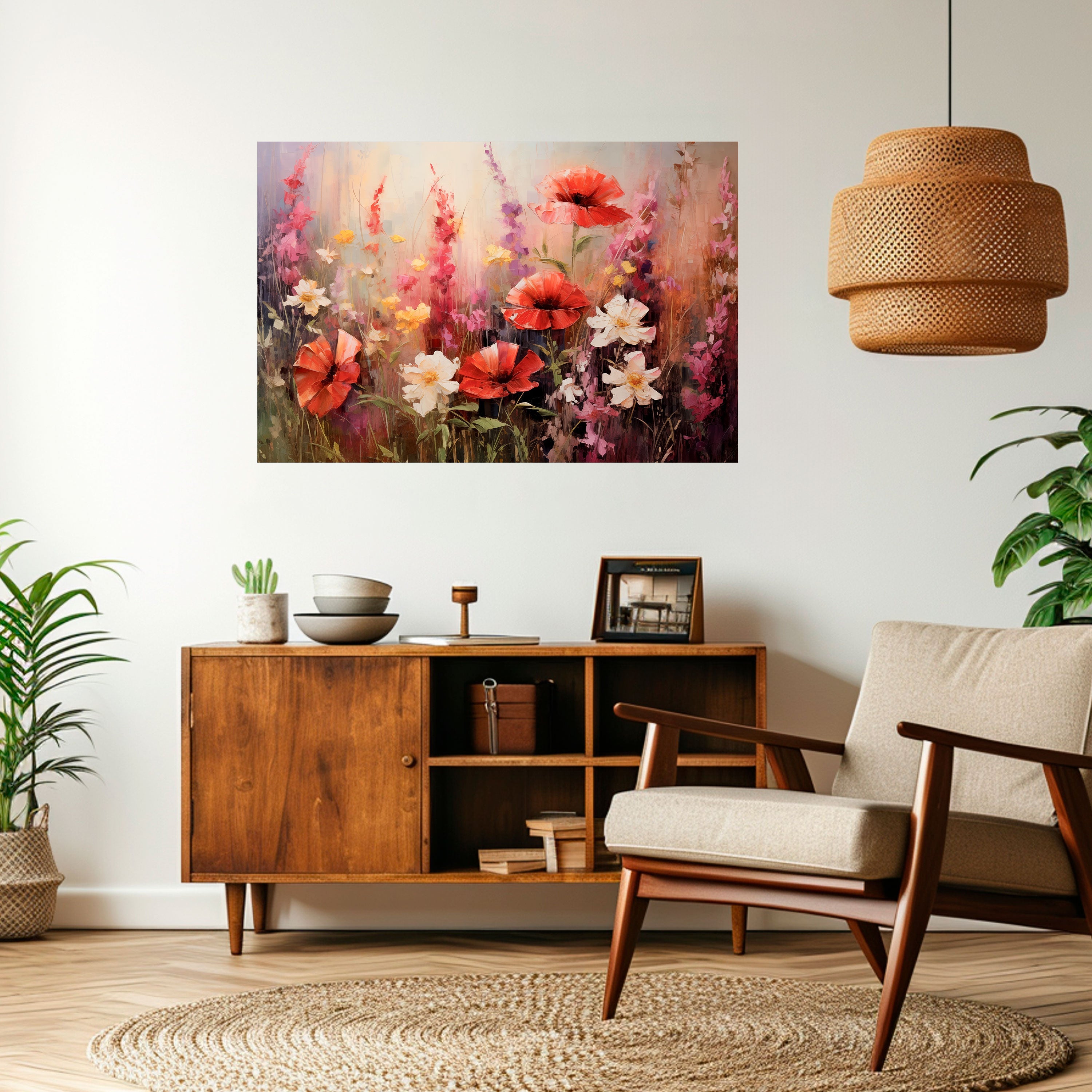 Affiche horizontale autocollante « SYMPHONIE DE FLEURS VIBRANTES »