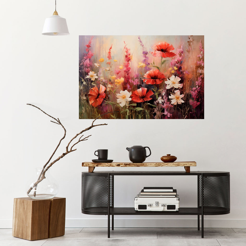 Affiche horizontale autocollante « SYMPHONIE DE FLEURS VIBRANTES »