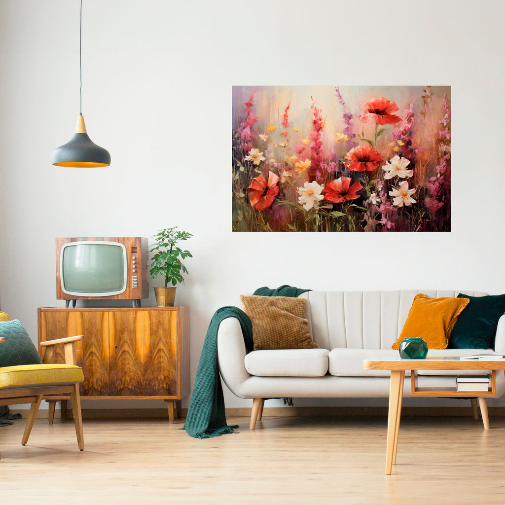 Affiche horizontale autocollante « SYMPHONIE DE FLEURS VIBRANTES »