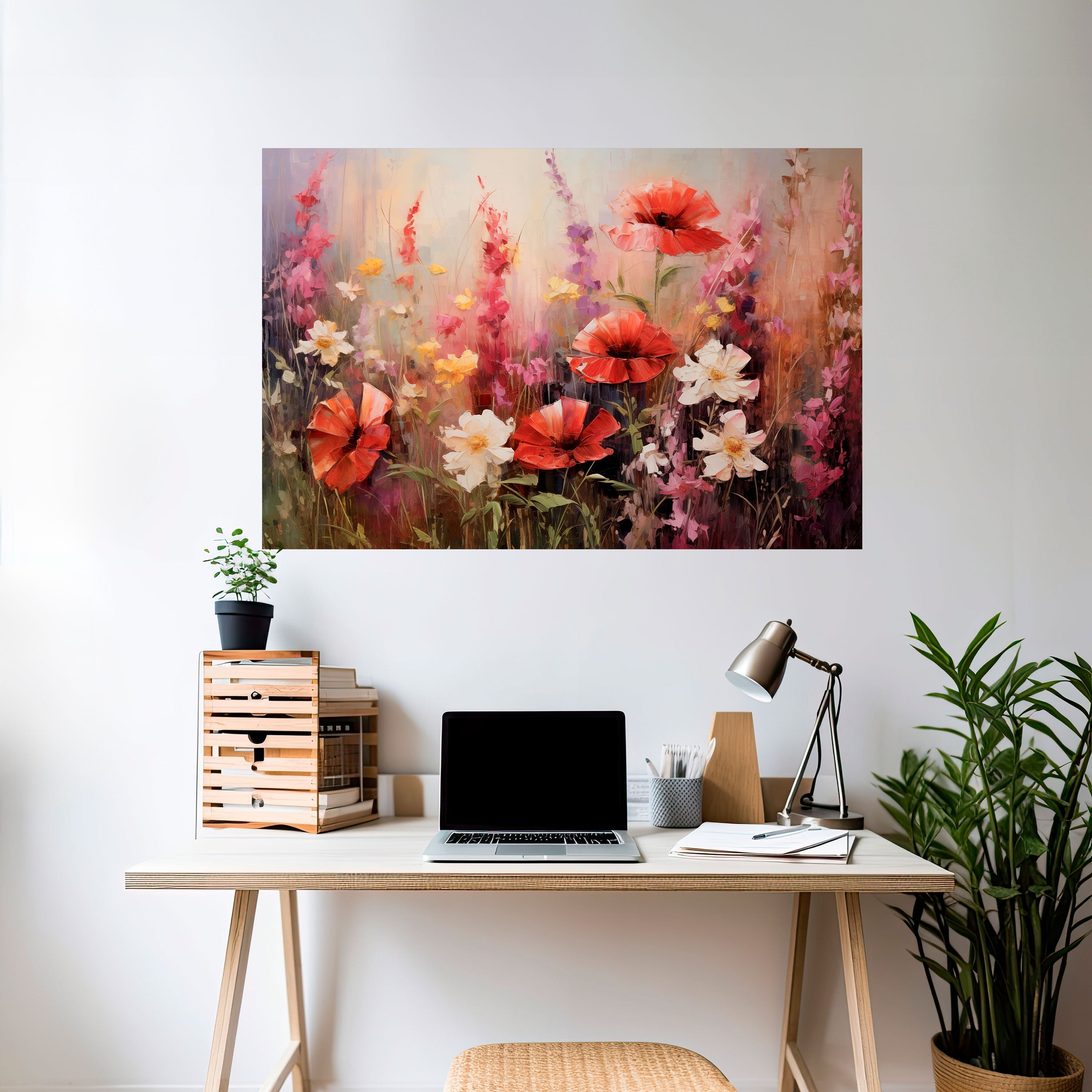 Affiche horizontale autocollante « SYMPHONIE DE FLEURS VIBRANTES »