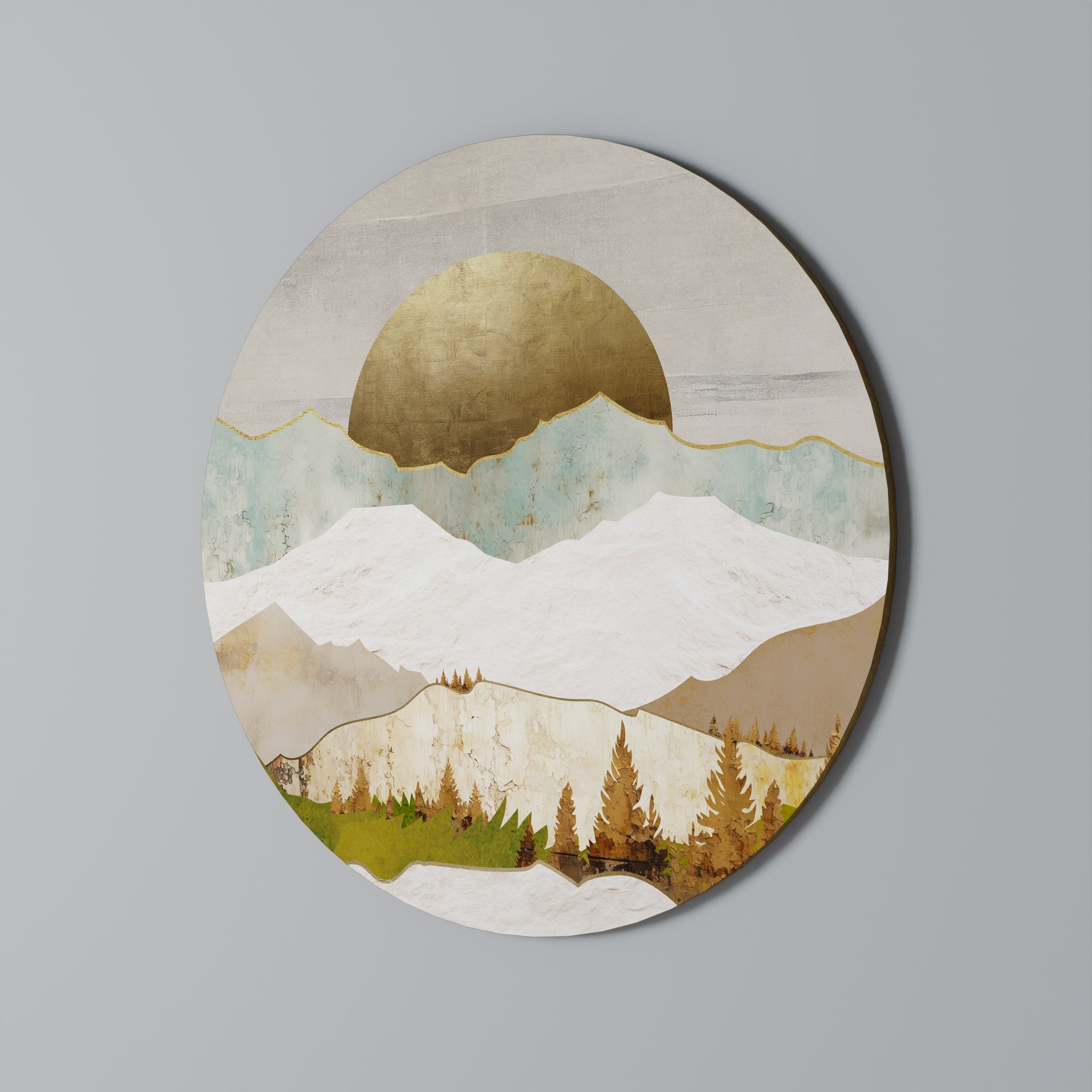 Décoration murale ronde GOLDEN WINTER