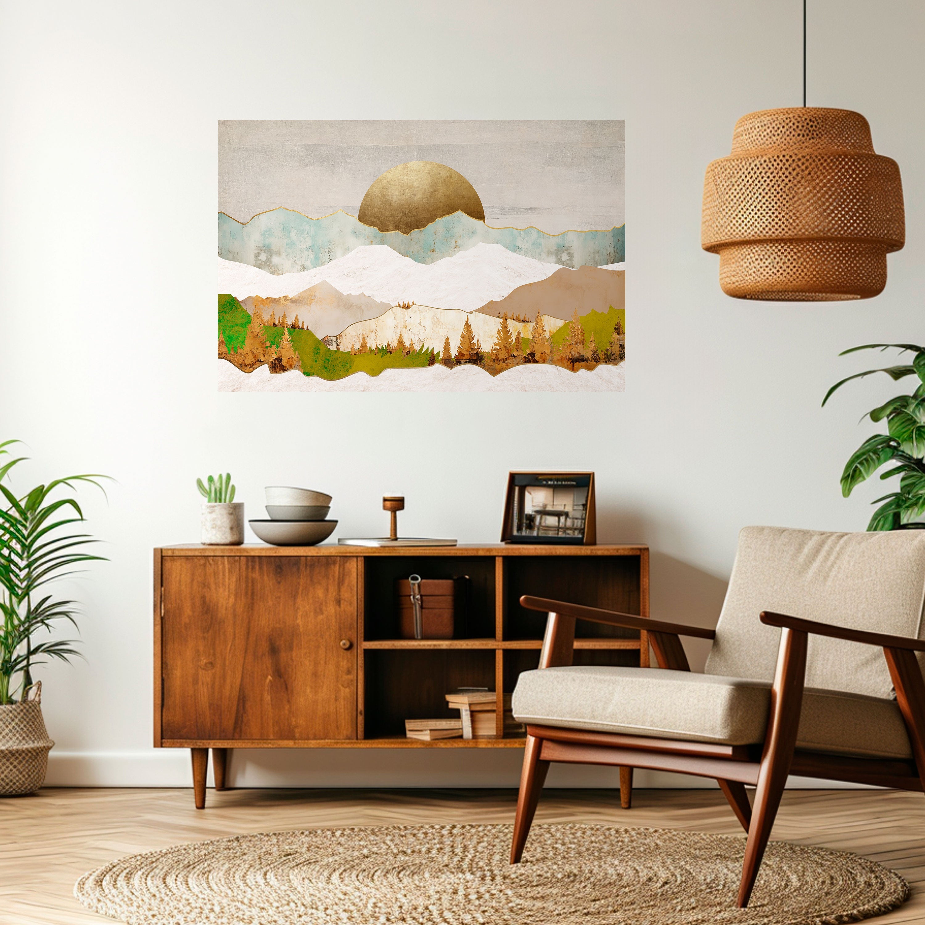 Affiche horizontale autocollante GOLDEN WINTER