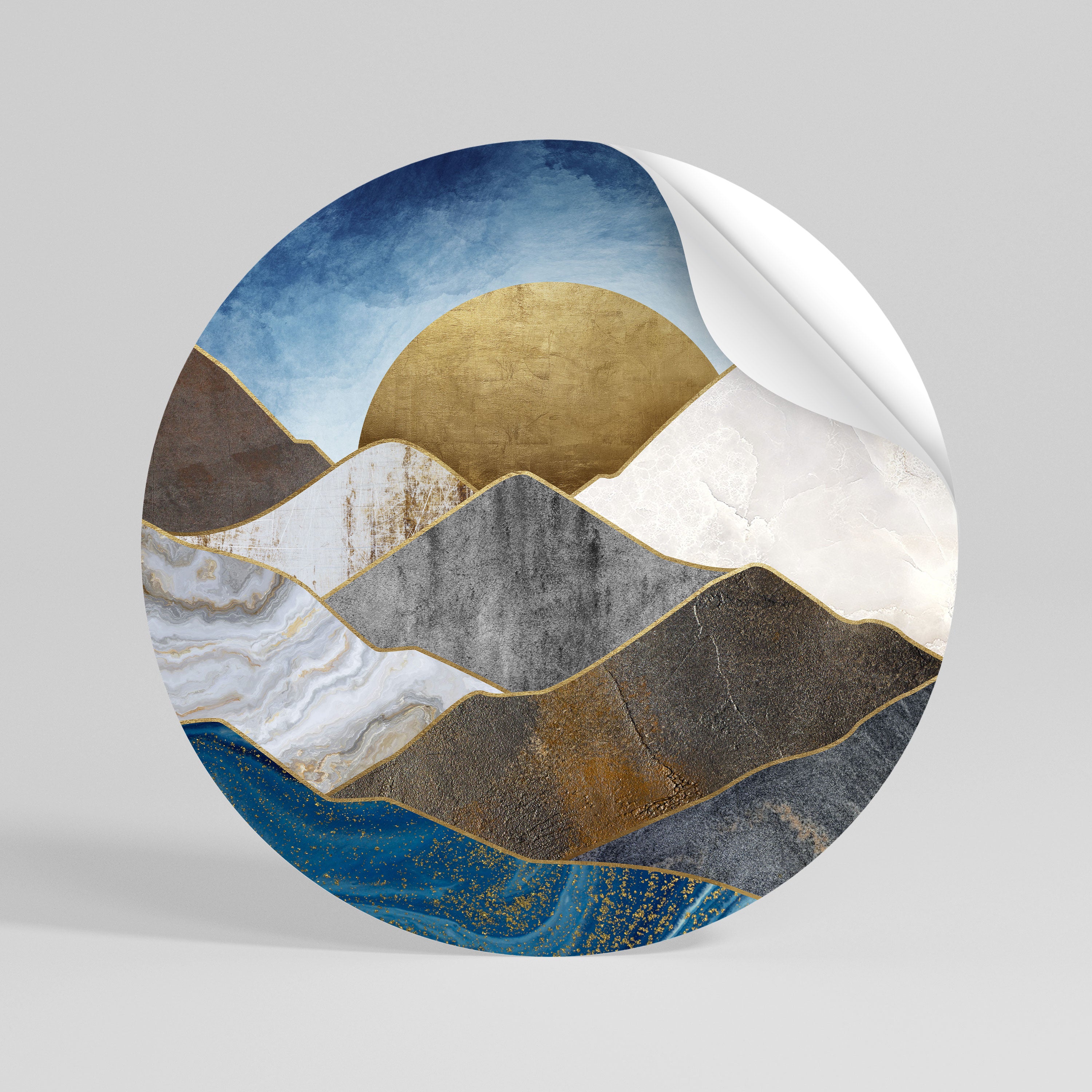 SHEEN OF PEAKS Peel and Stick Round Sticker