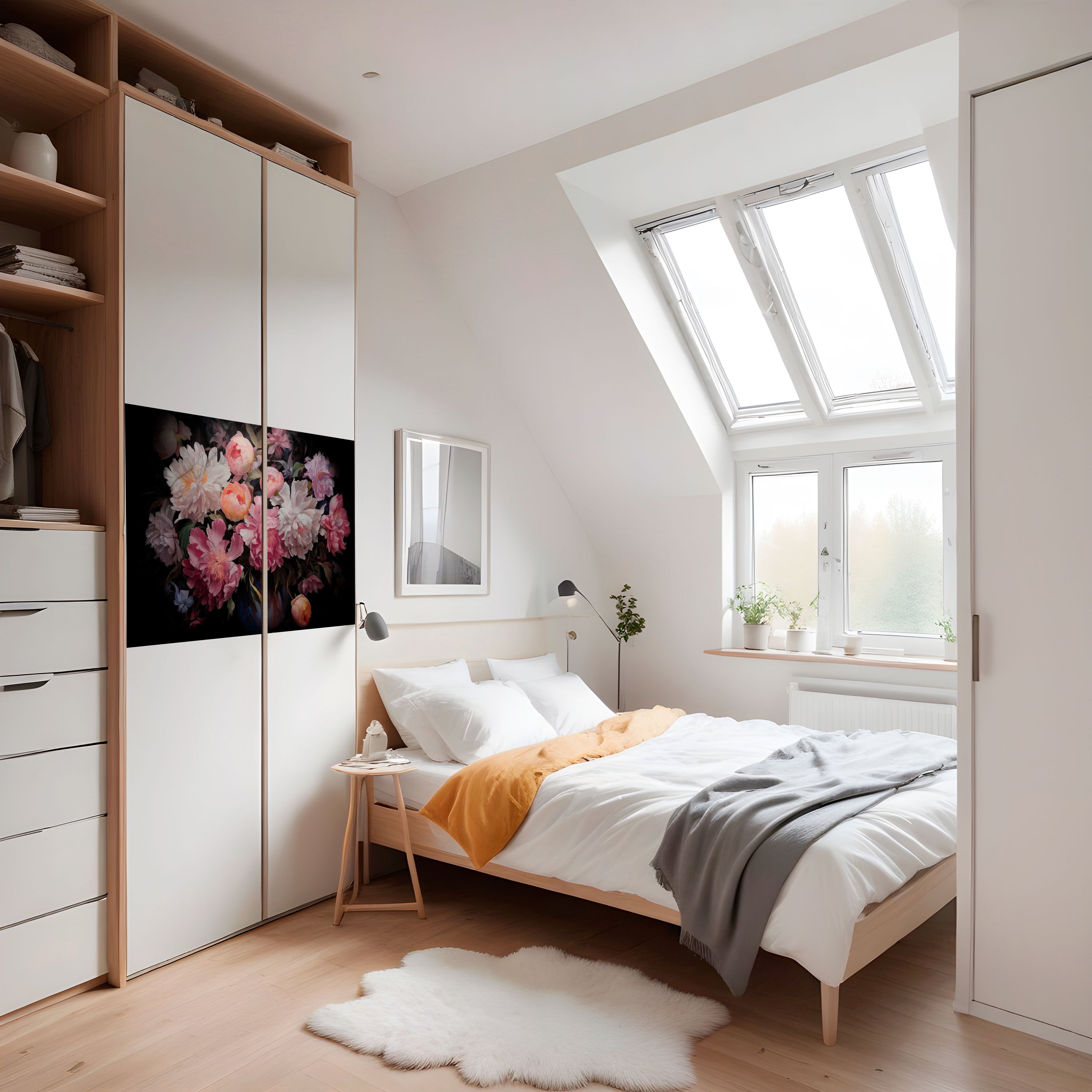 Affiche horizontale autocollante « PIVOINES ÉCRASÉES »