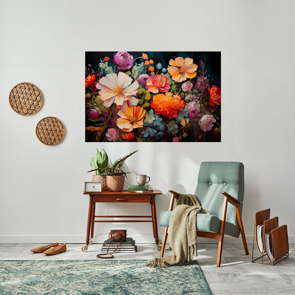 BLOOMING WILDERNESS Peel and Stick Horizontal Poster
