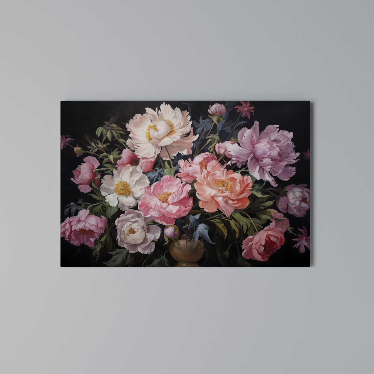 PEONIES BLOSSOM Horizontal Canvas Print