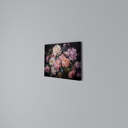 PEONIES BLOSSOM Horizontal Canvas Print