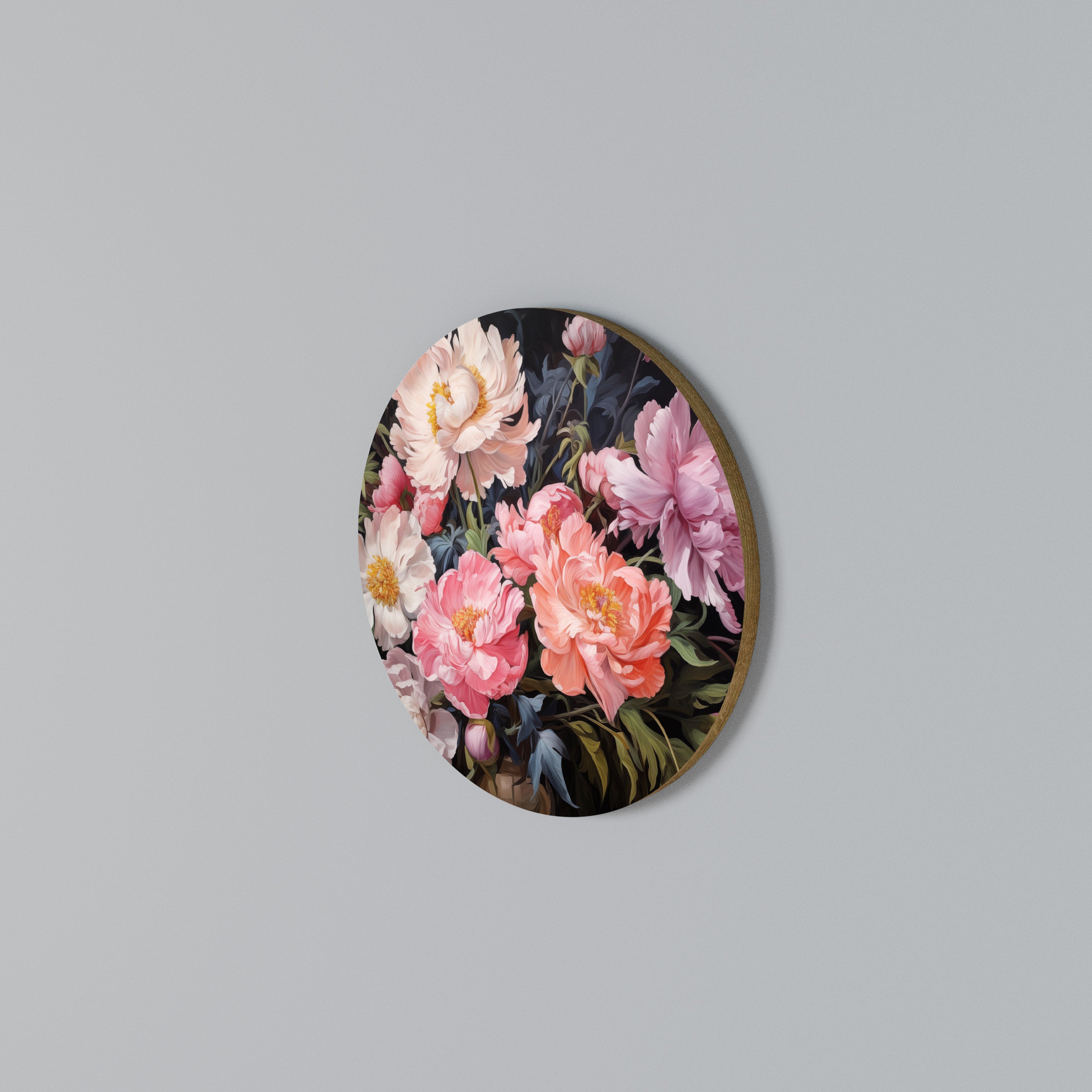 PEONIES BLOSSOM Round Wall Art