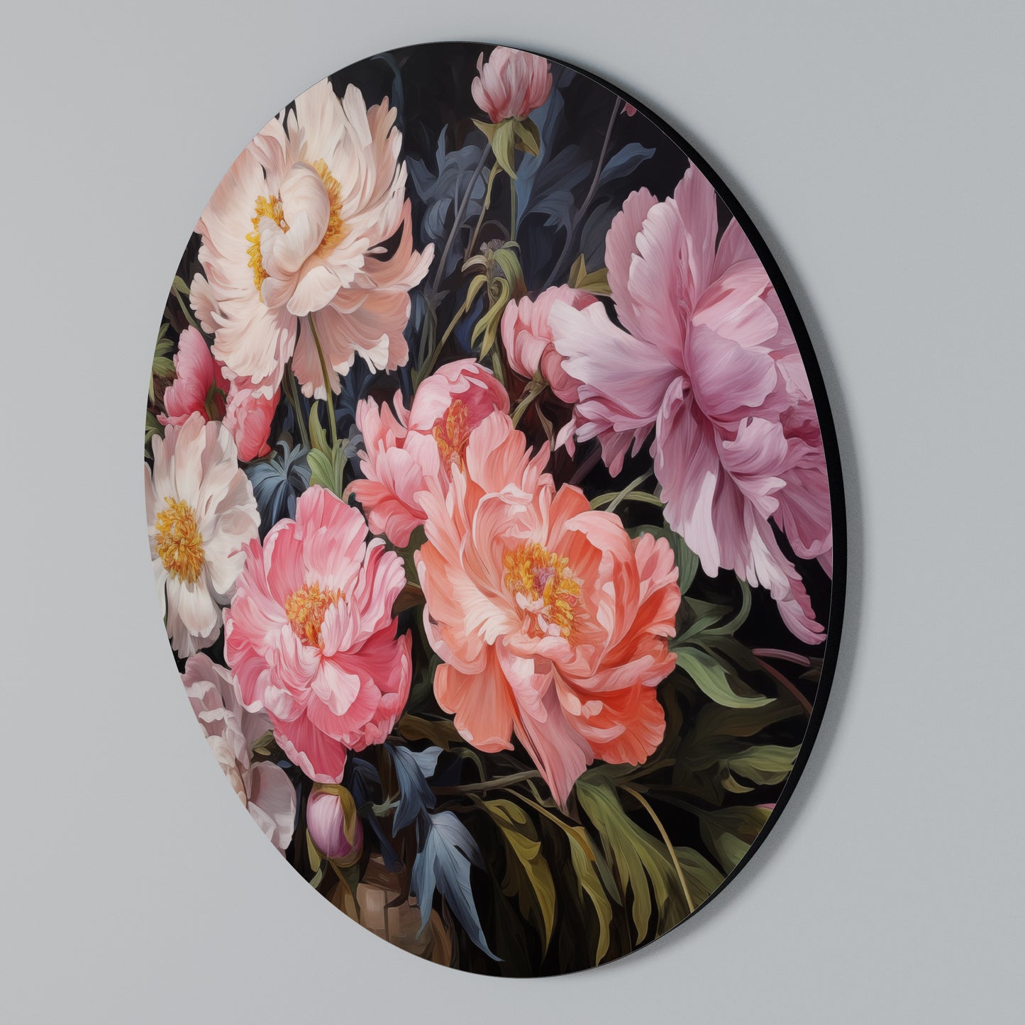 PEONIES BLOSSOM Round Wall Art