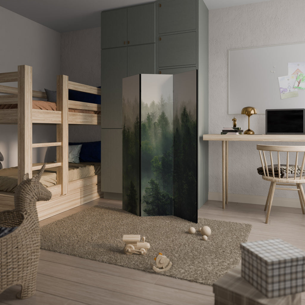 Paravent décoratif à 3 panneaux MISTY FOREST