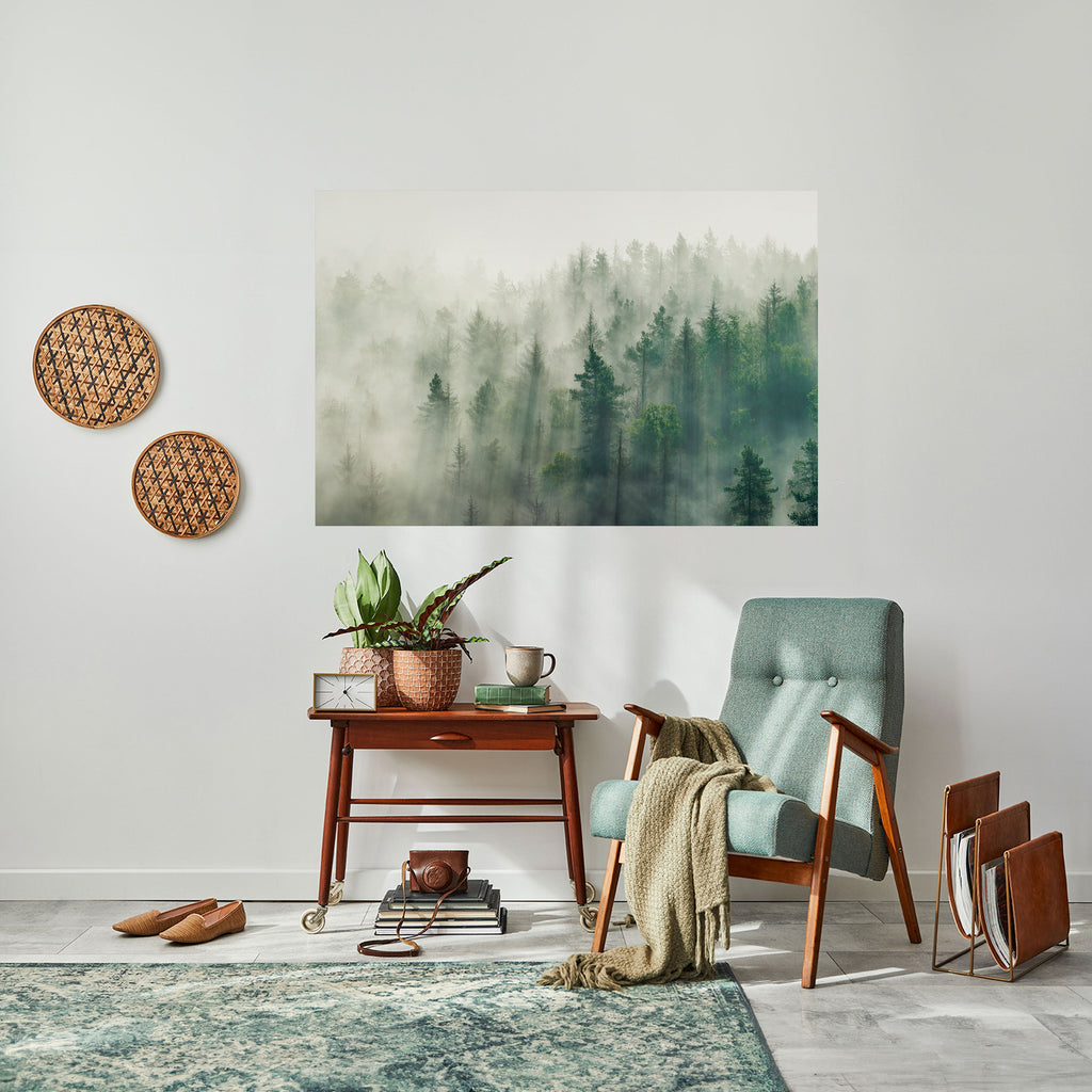 MISTY FOREST Peel and Stick Horizontal Poster