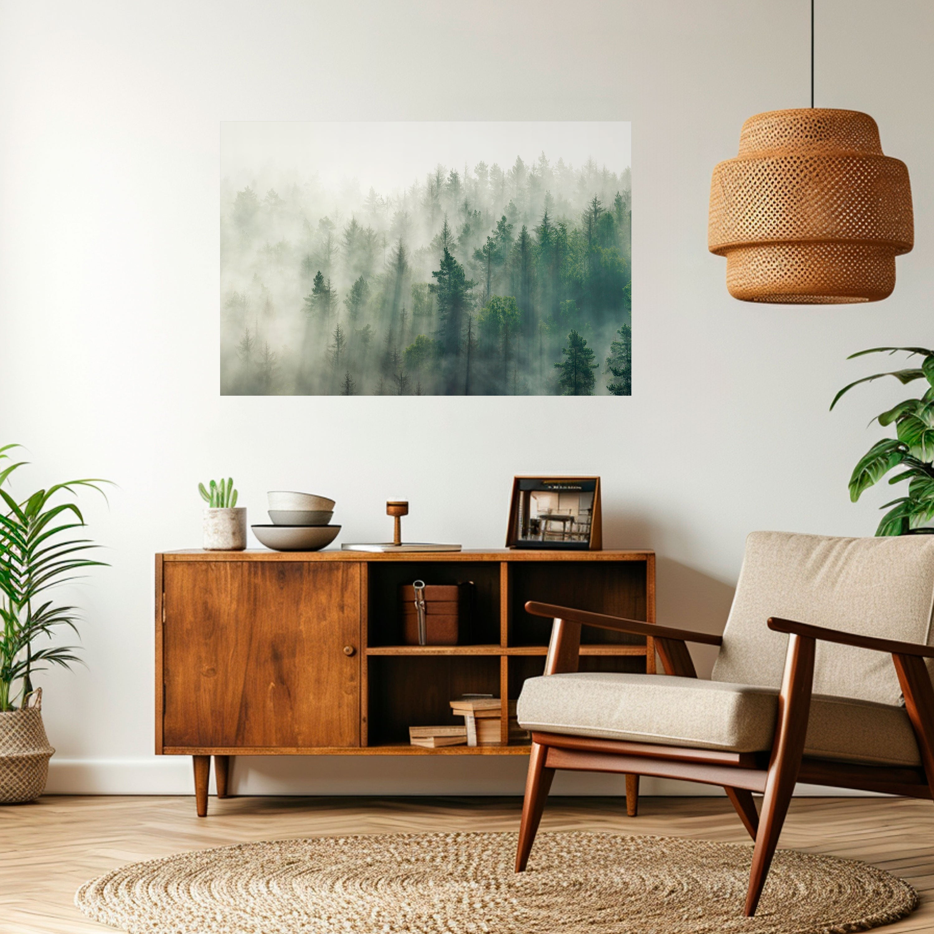 Affiche horizontale autocollante « MISTY FOREST »