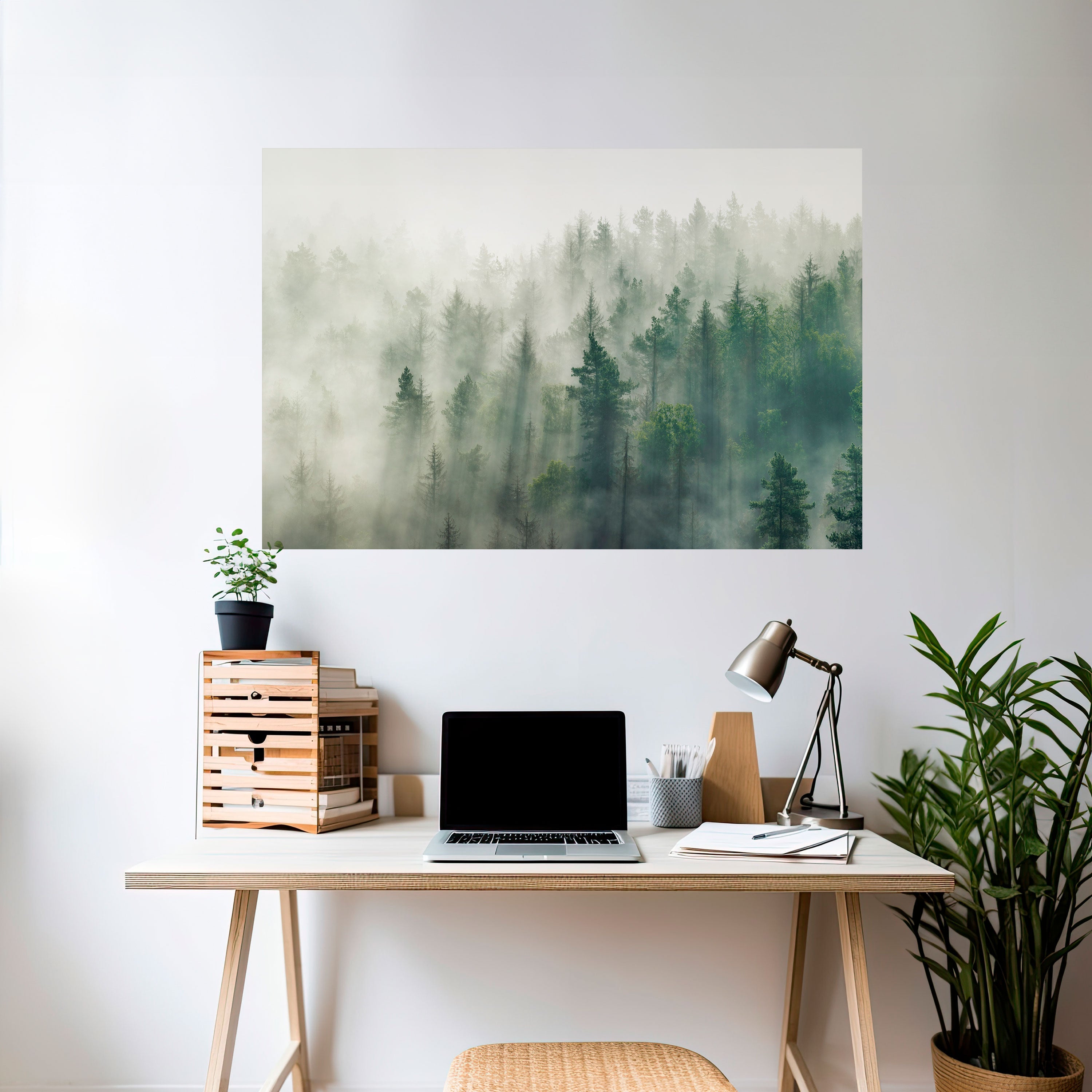 Affiche horizontale autocollante « MISTY FOREST »