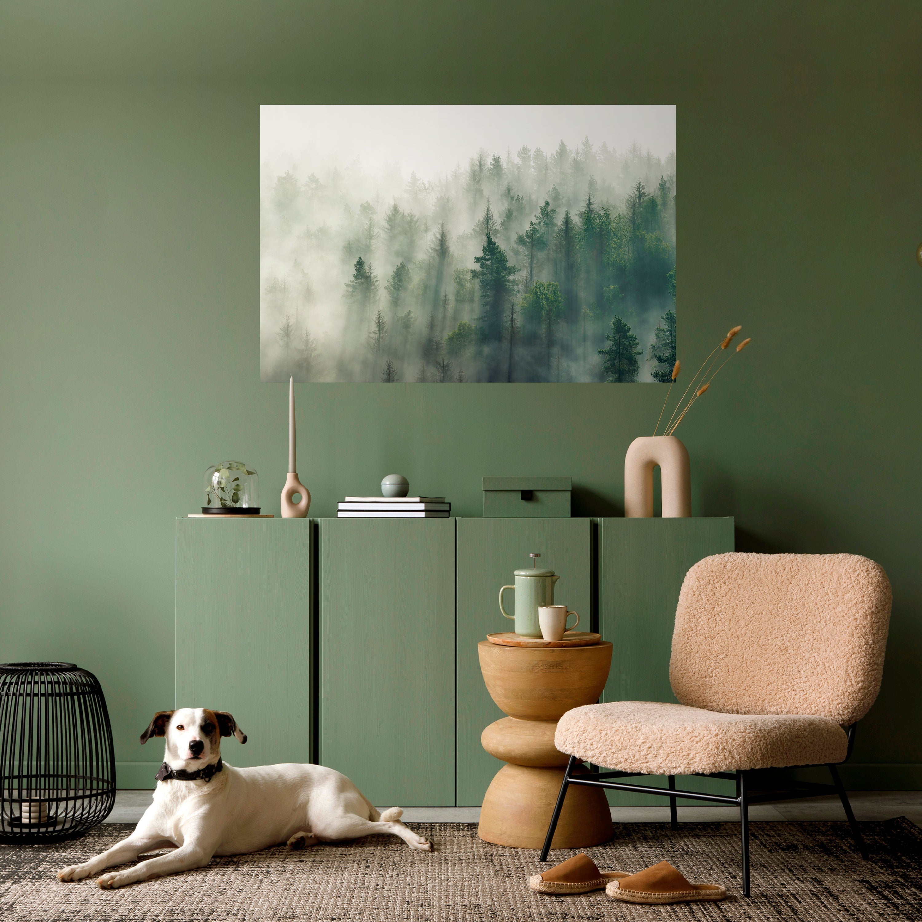 Affiche horizontale autocollante « MISTY FOREST »