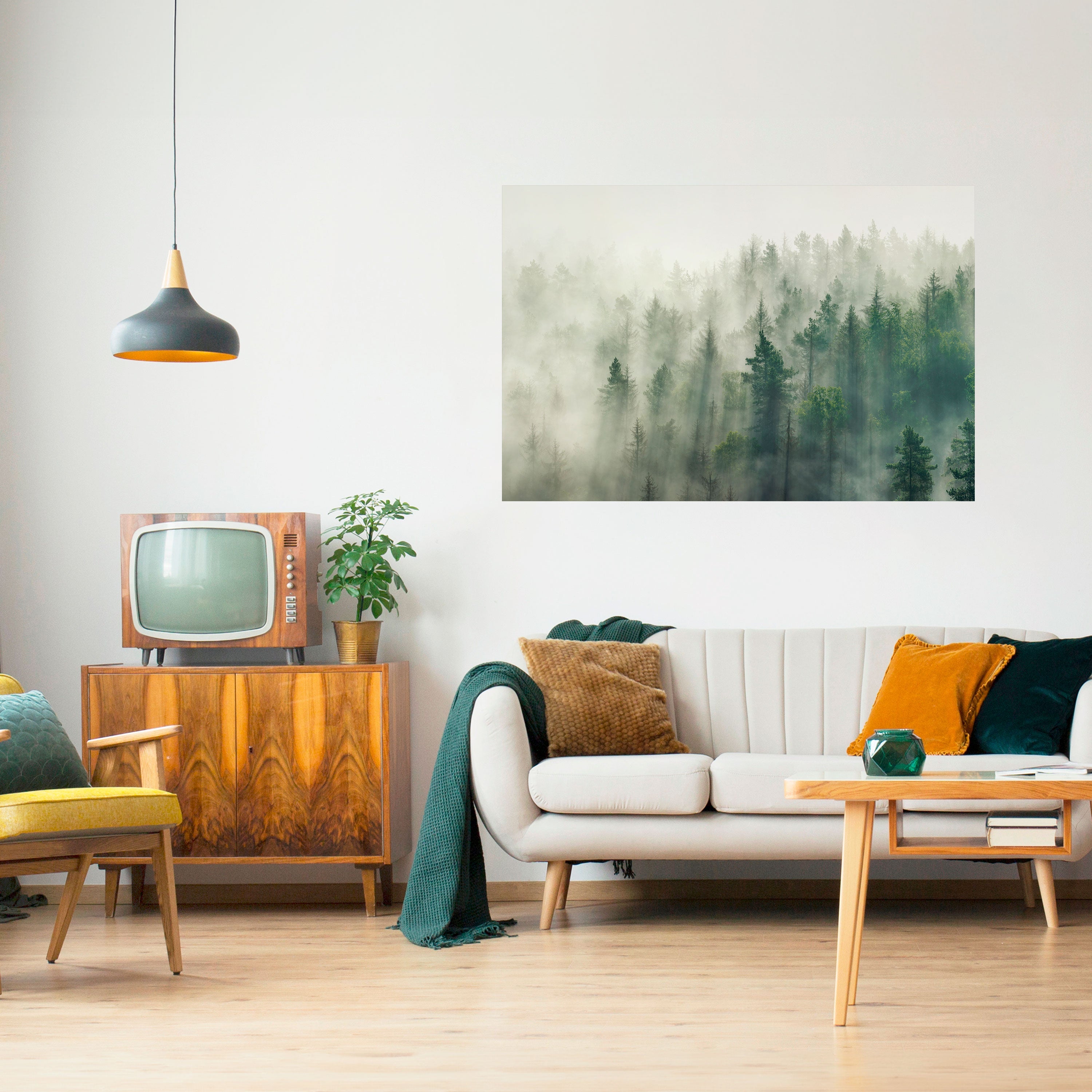 Affiche horizontale autocollante « MISTY FOREST »