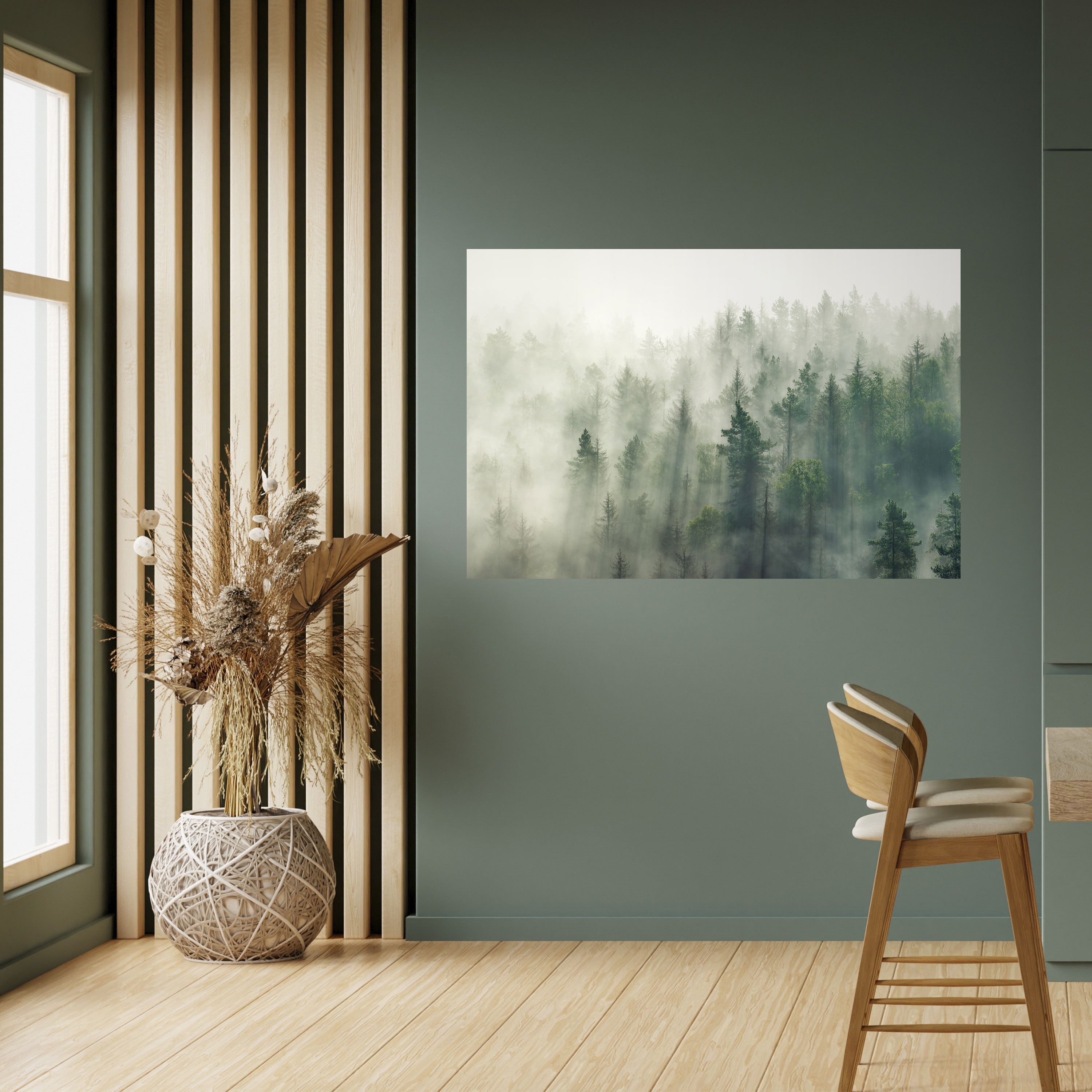 Affiche horizontale autocollante « MISTY FOREST »