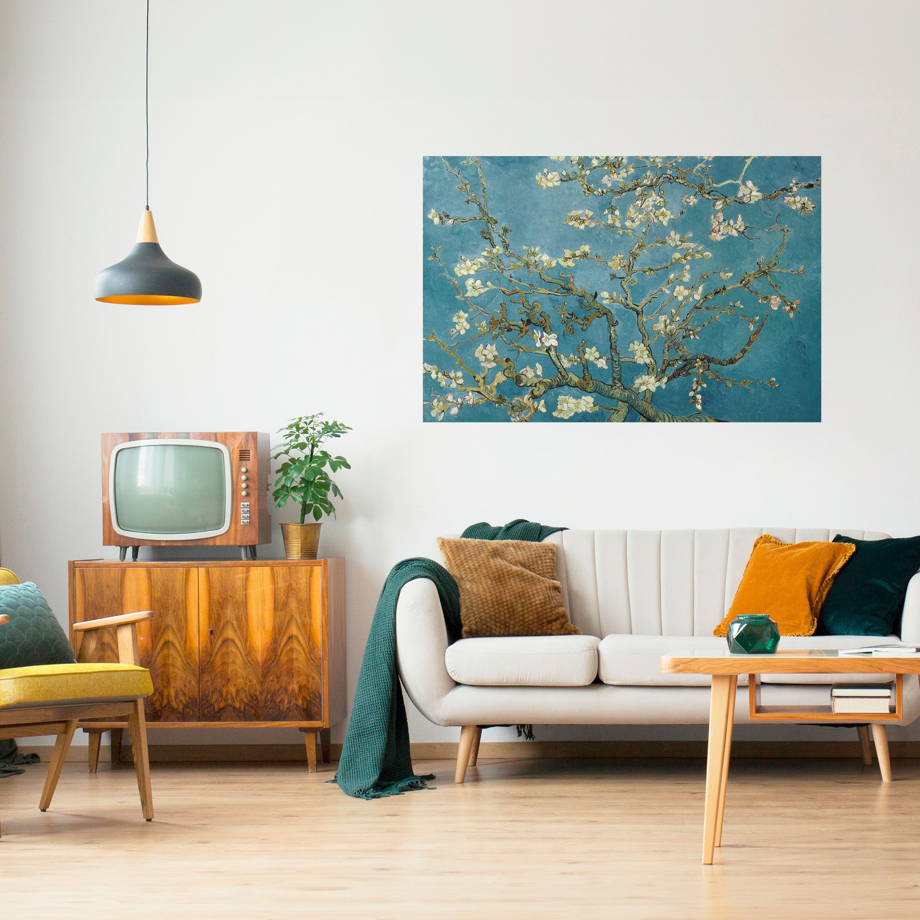 Affiche horizontale autocollante « FLEUR D'AMANDIER »