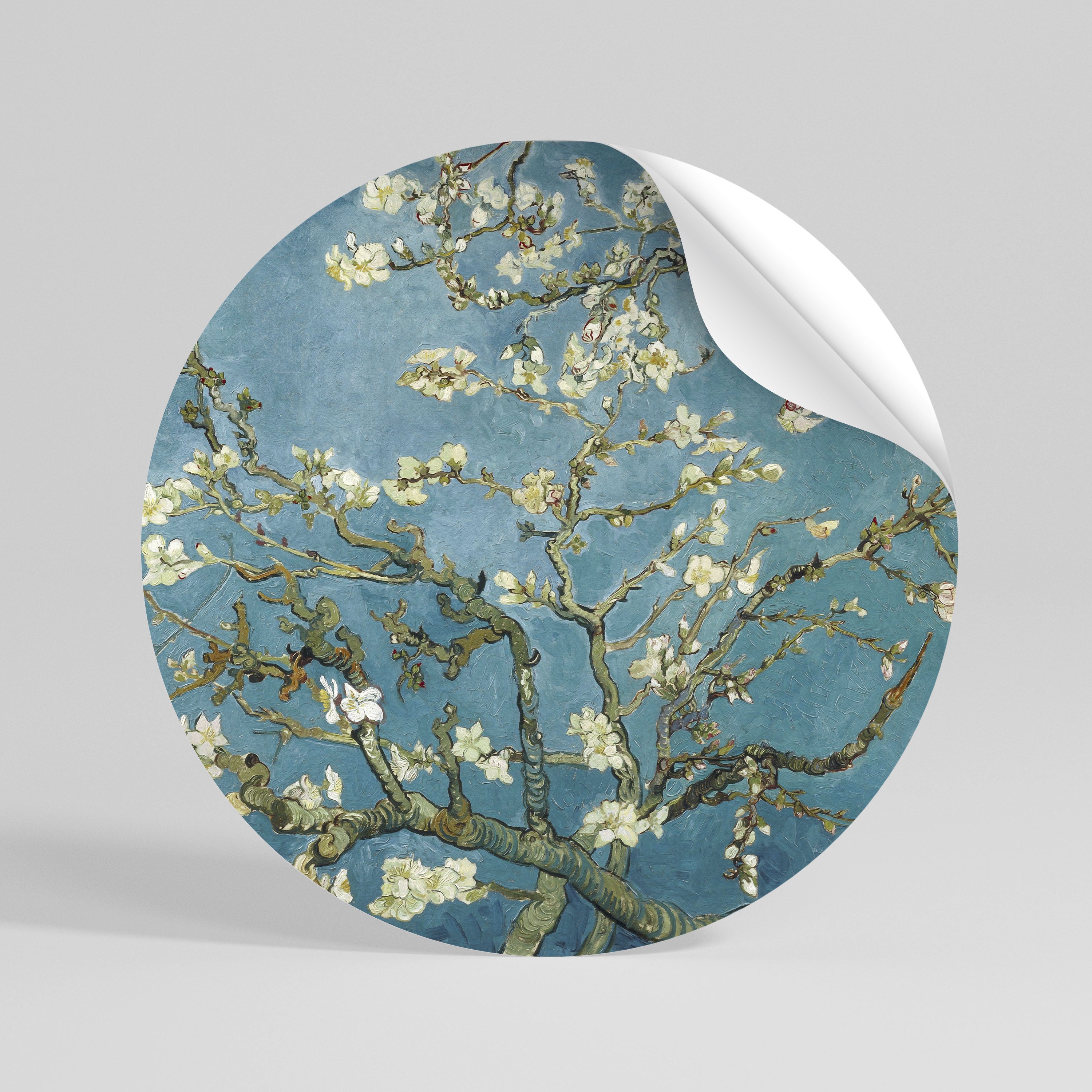ALMOND BLOSSOM Peel and Stick Round Sticker