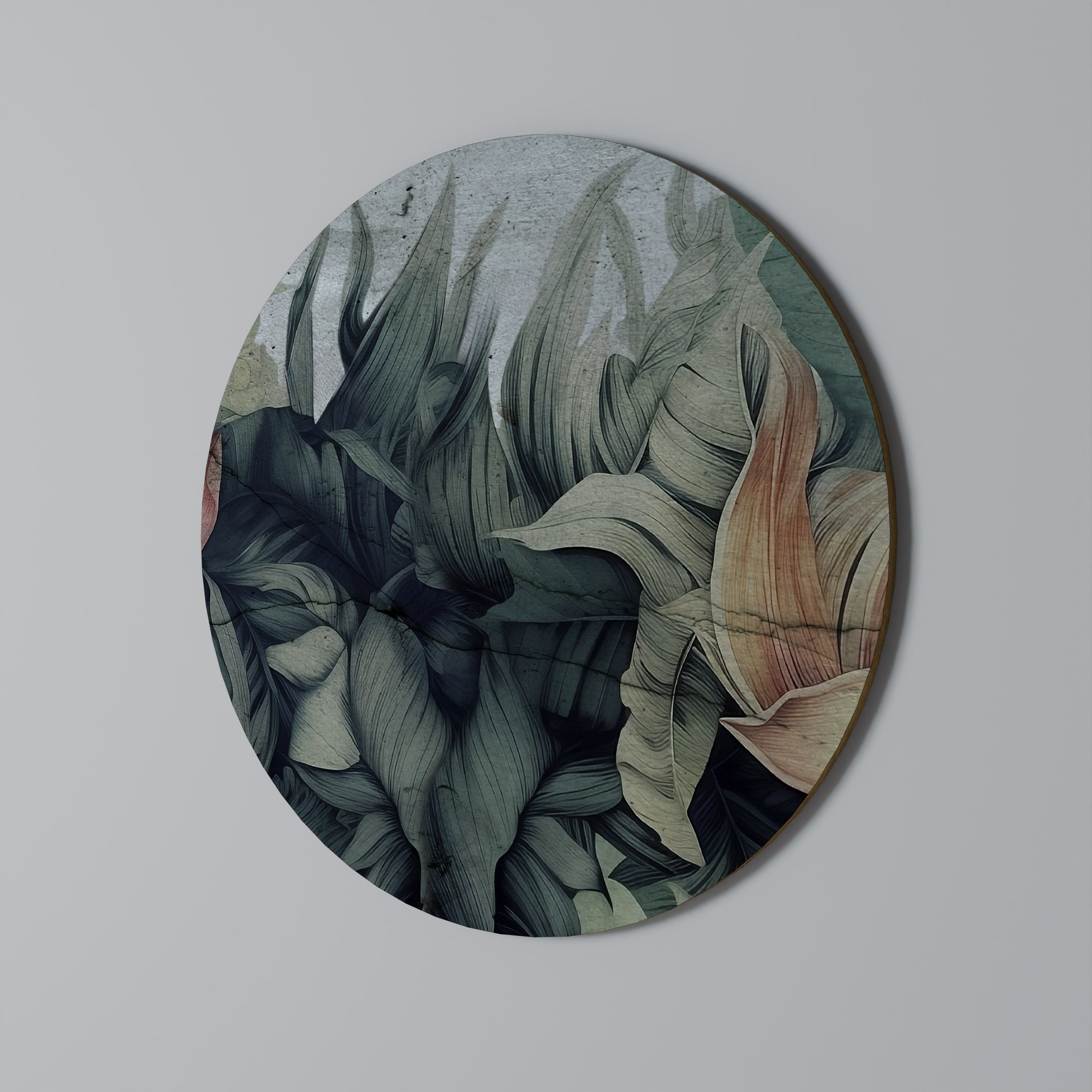 Décoration murale ronde FEUILLES ÉCRASÉES
