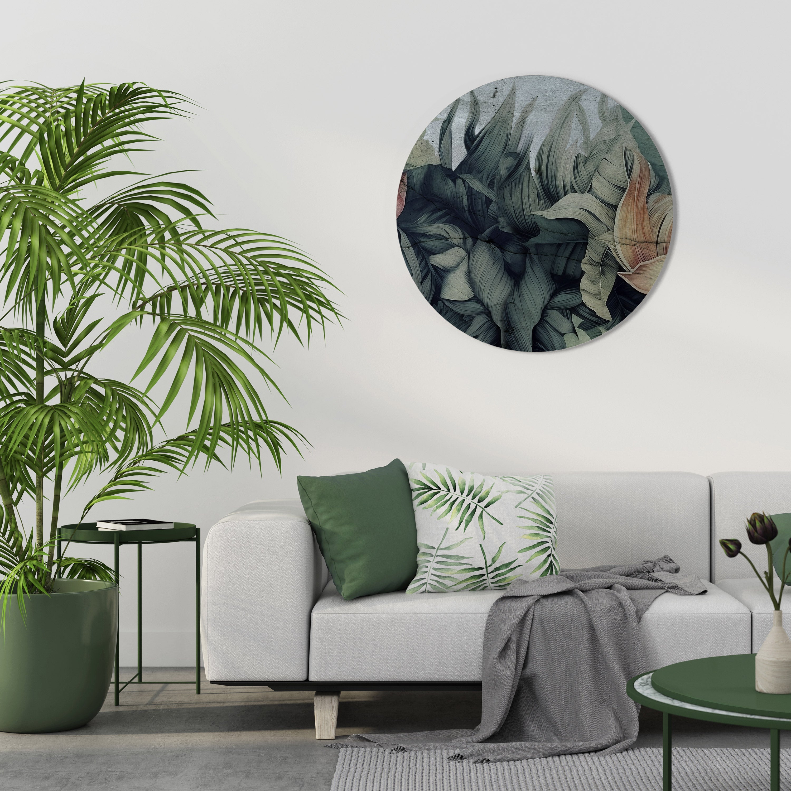 Décoration murale ronde FEUILLES ÉCRASÉES