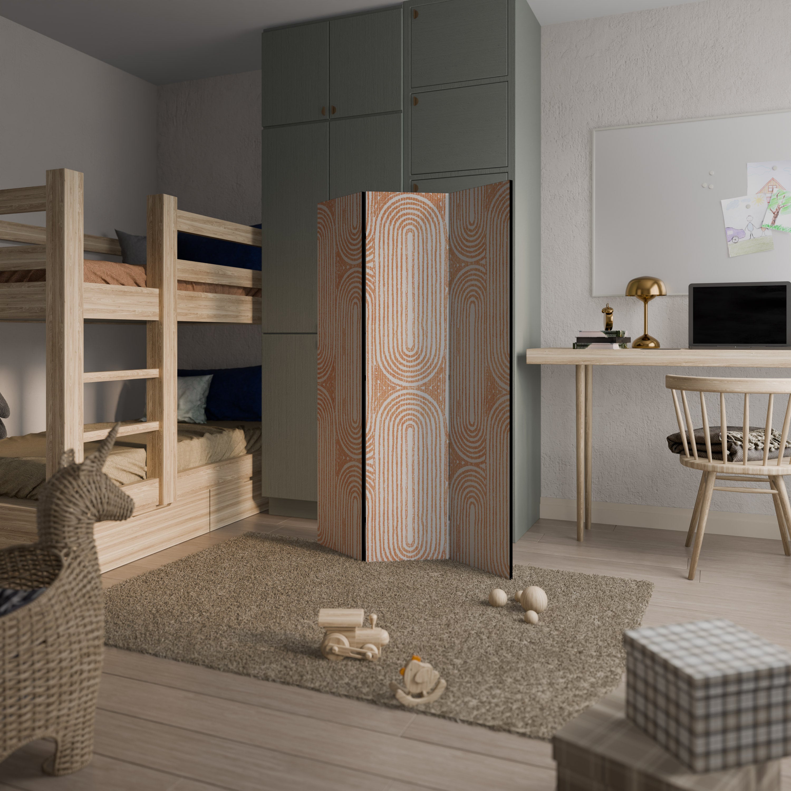 GEOMETRIC GLEAM 3-Panel Room Divider