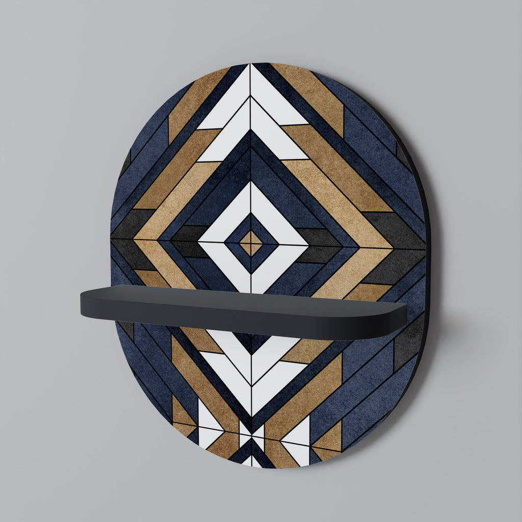 Étagère ovale Artful Geometry en finition noire