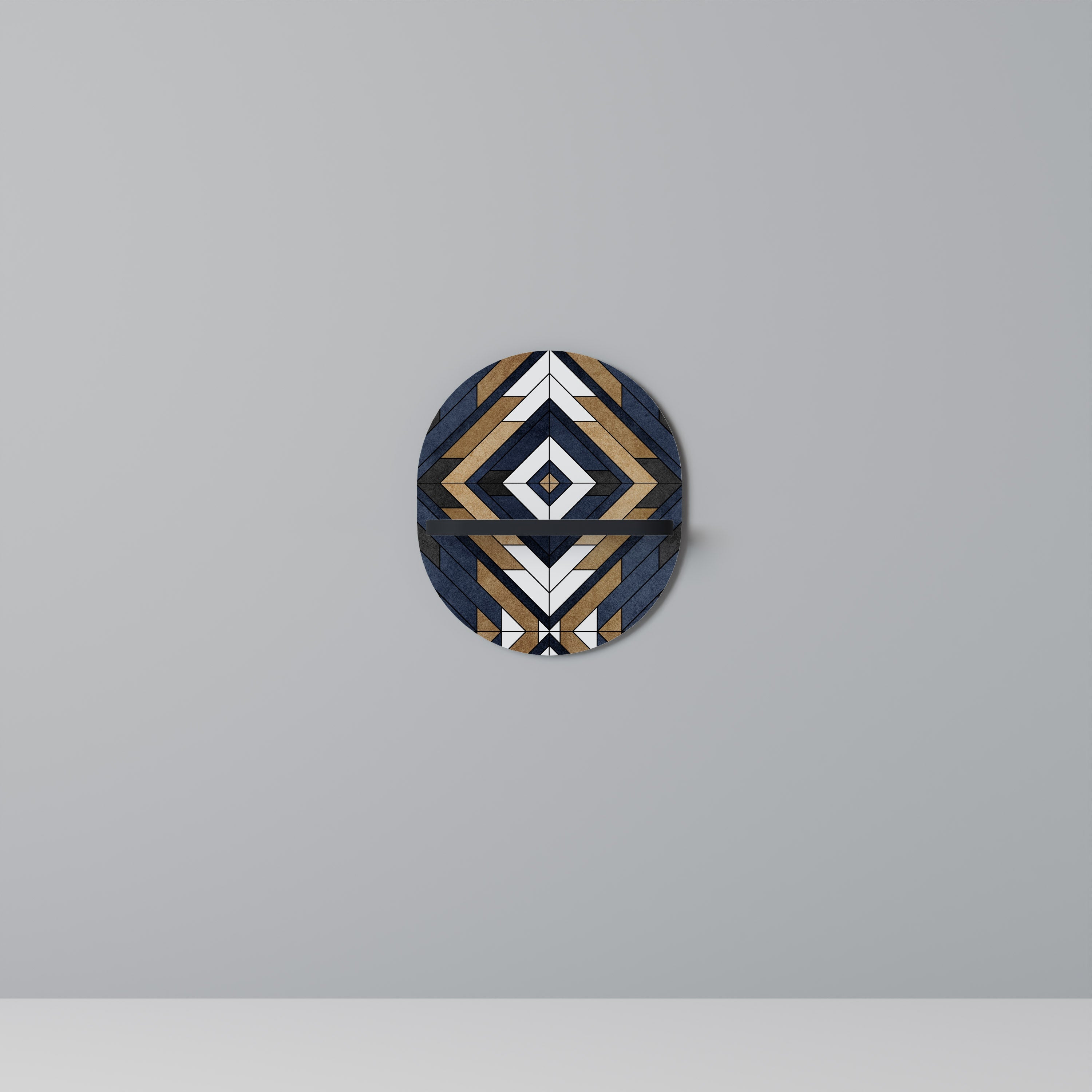 Étagère ovale Artful Geometry en finition noire