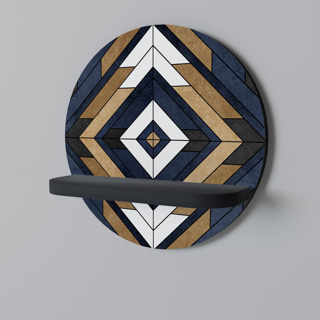 Étagère d'art ronde ARTFUL GEOMETRY en finition noire