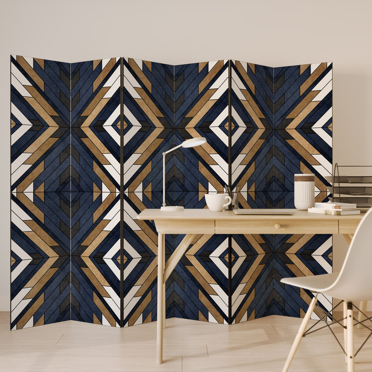 ARTFUL GEOMETRY 6-Panel Room Divider