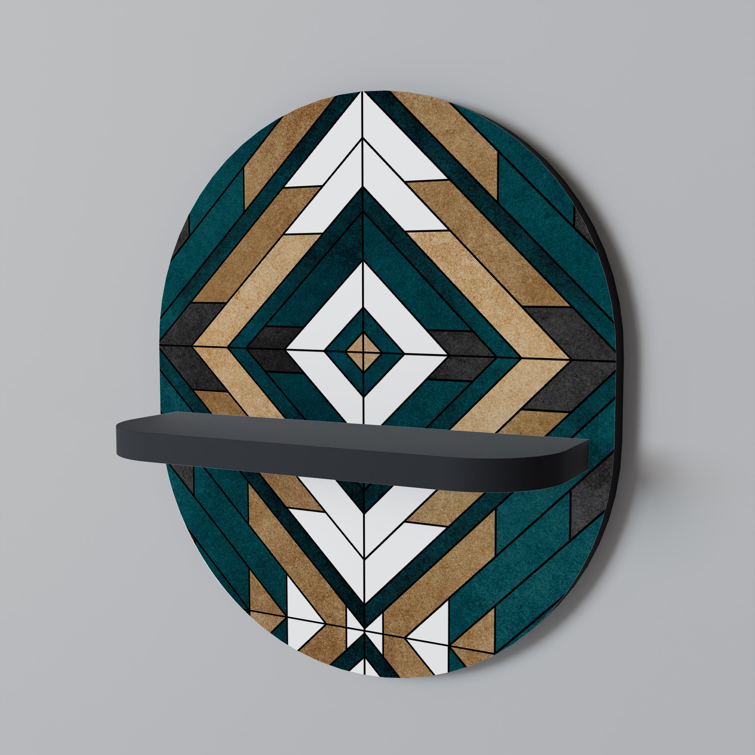 Étagère ovale ARTISTIC GEOMETRY en finition noire